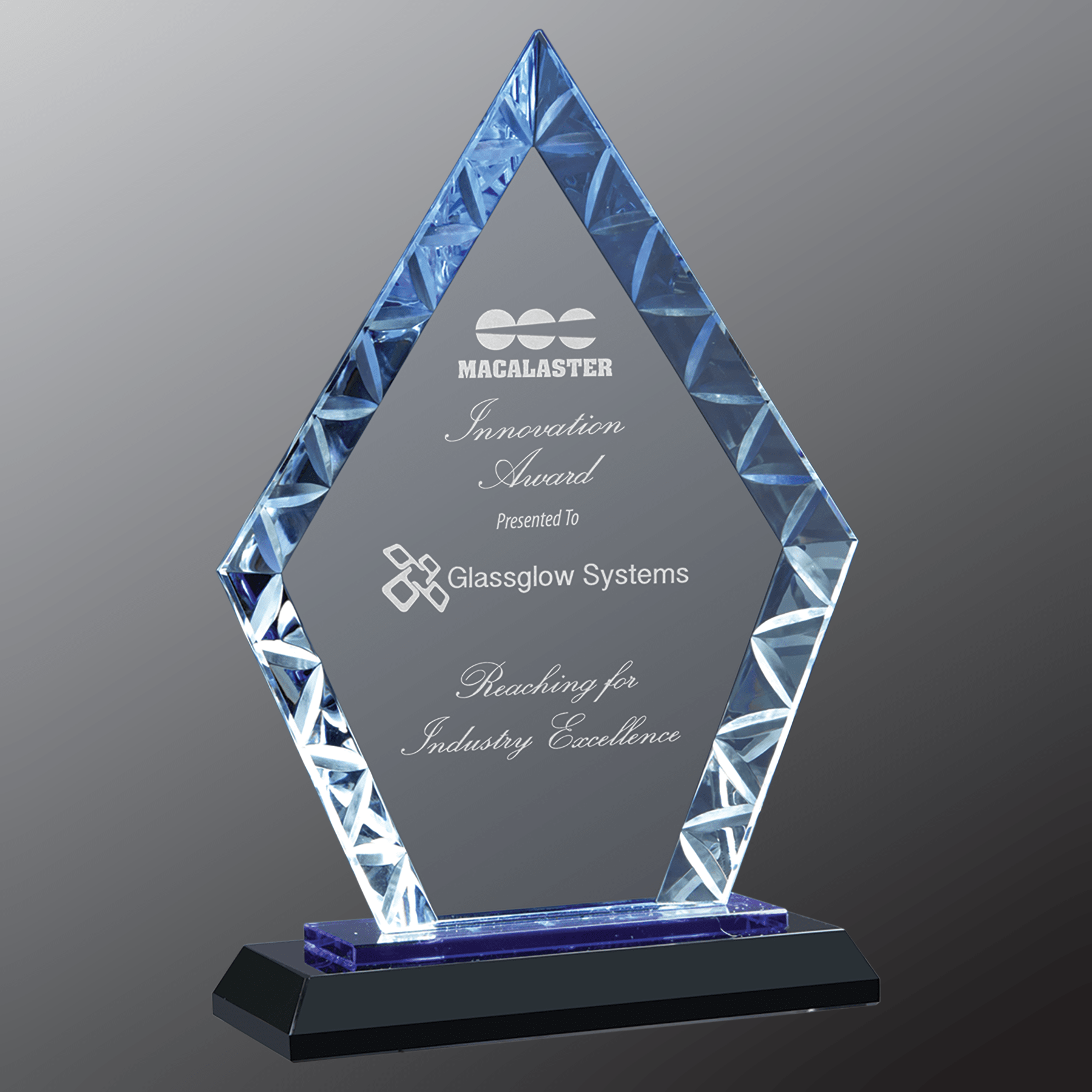 7.5" Diamond Accent Glass on Blue & Black Base