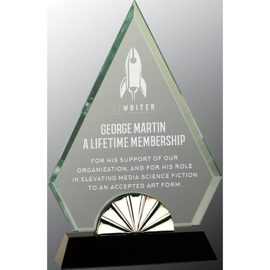 9.75" Diamond Horizon Glass with Black Base