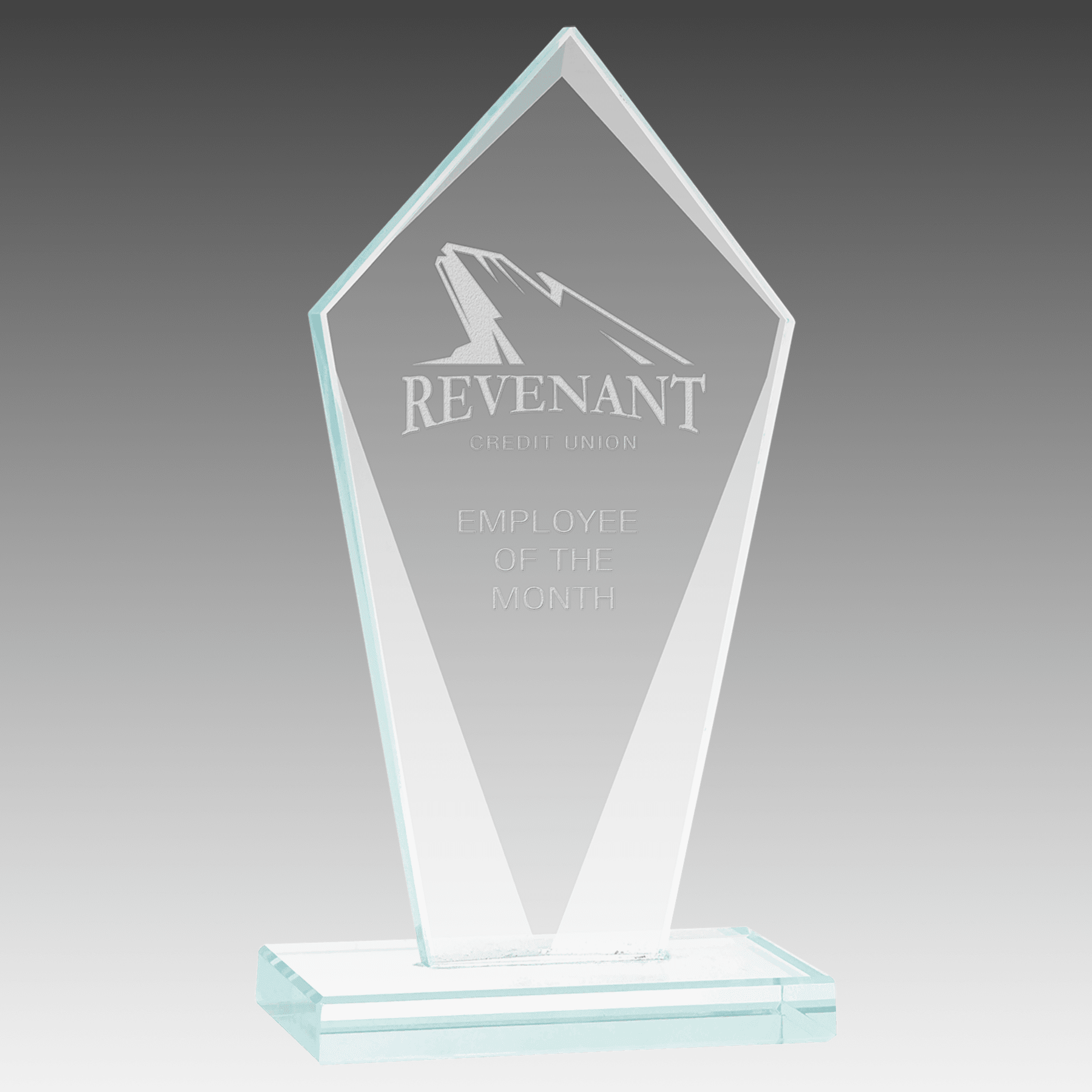 7.5" Diamond Jade Glass Award