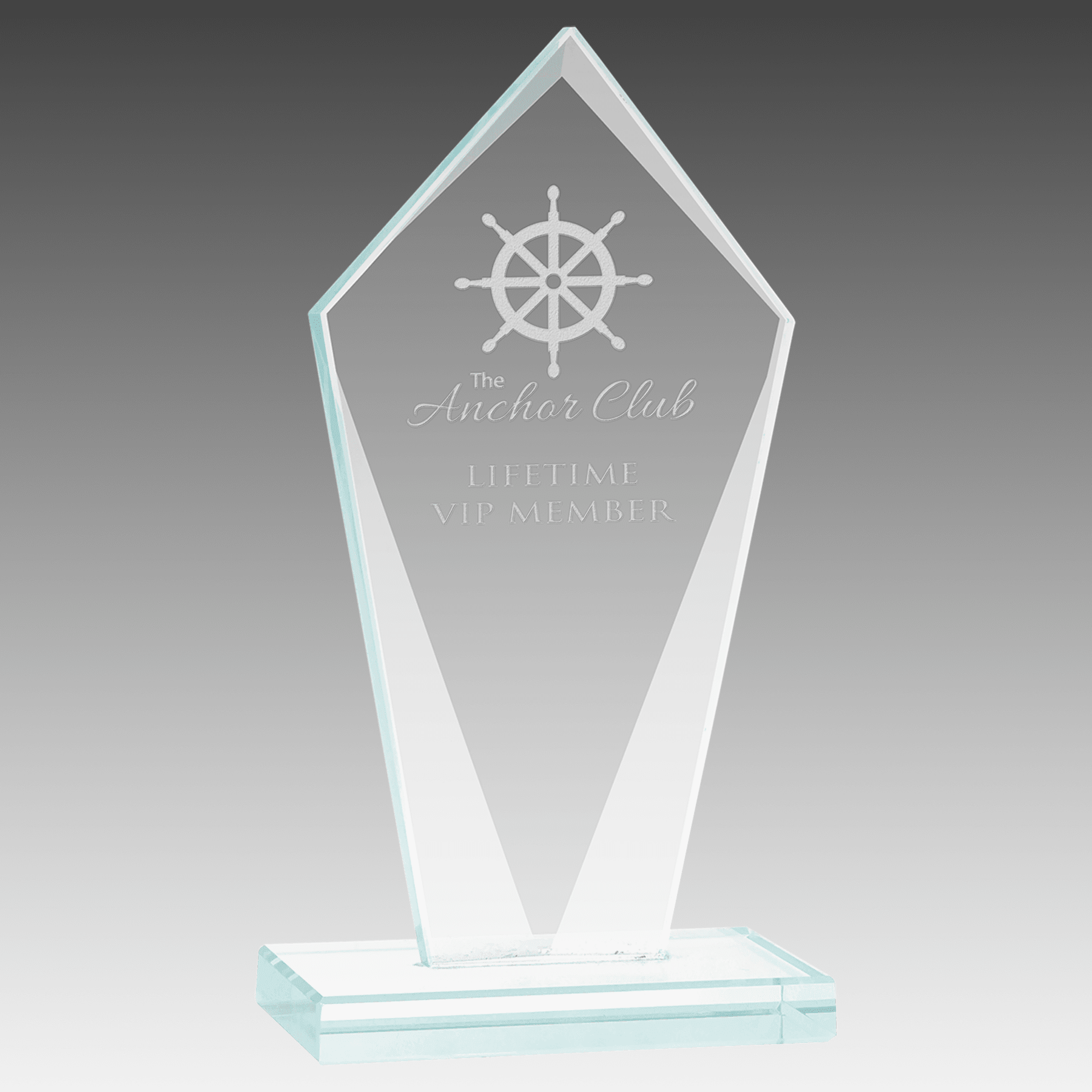8.5" Diamond Jade Glass Award