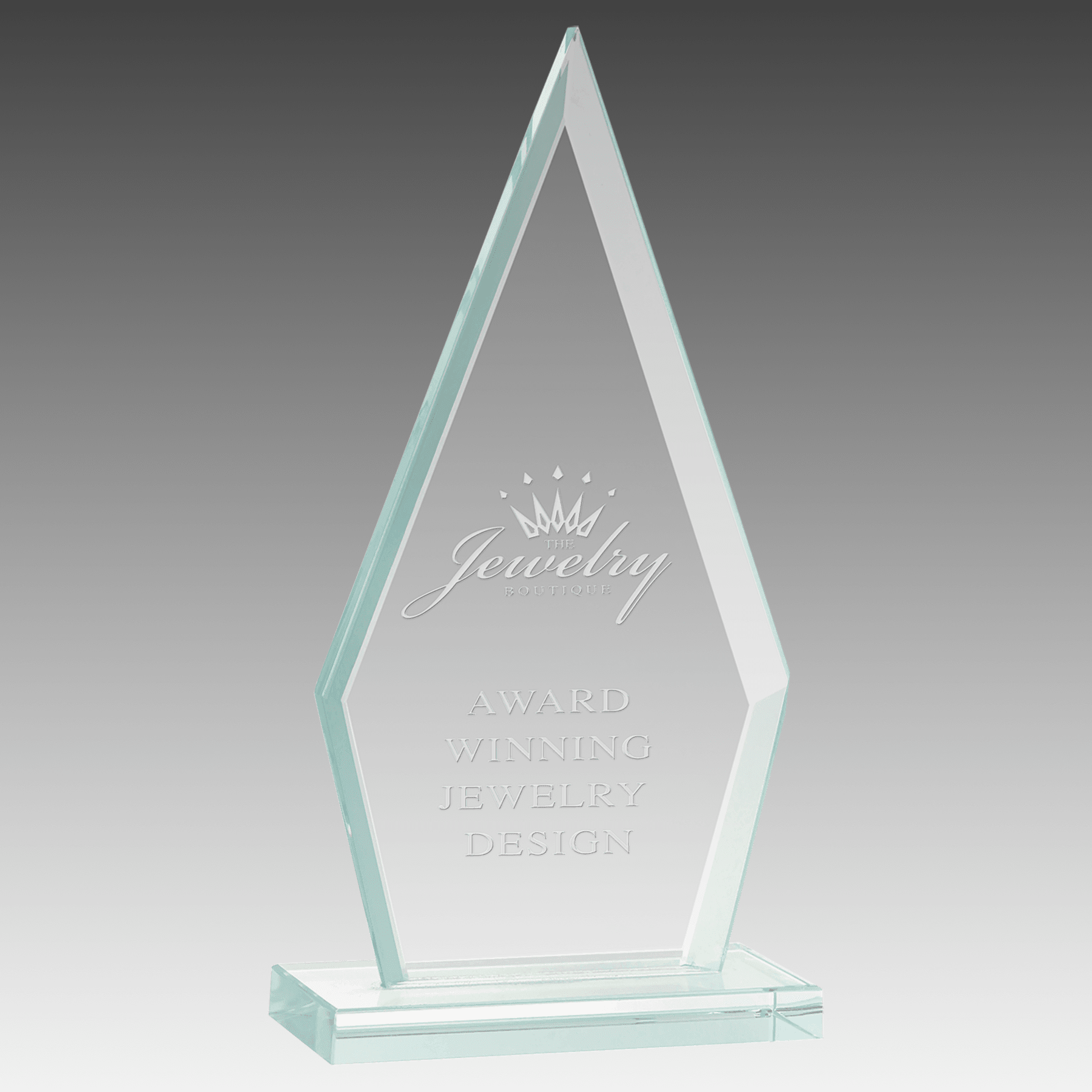 6.75" Triangle Jade Glass Award