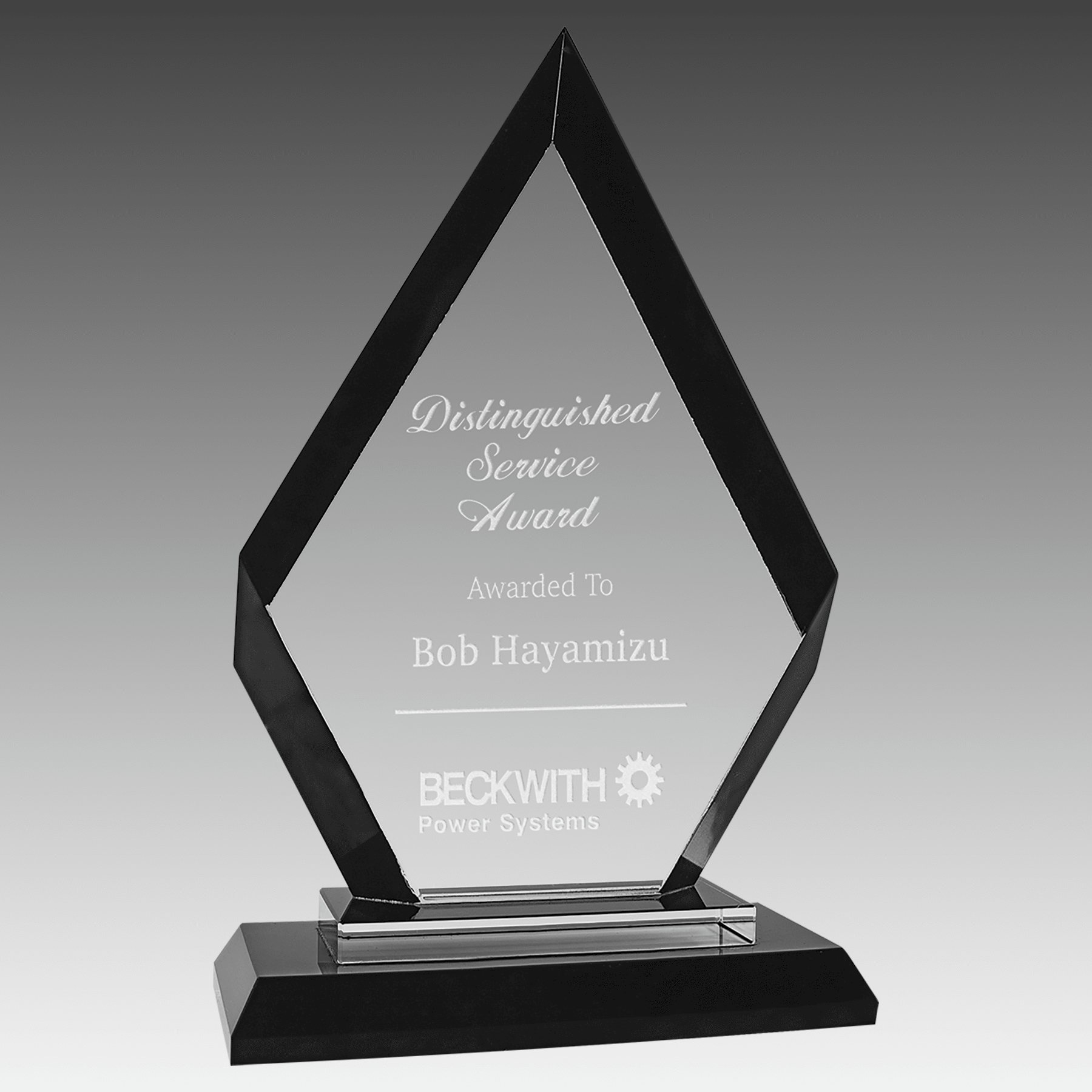 7.5" Diamond Black Regal Glass