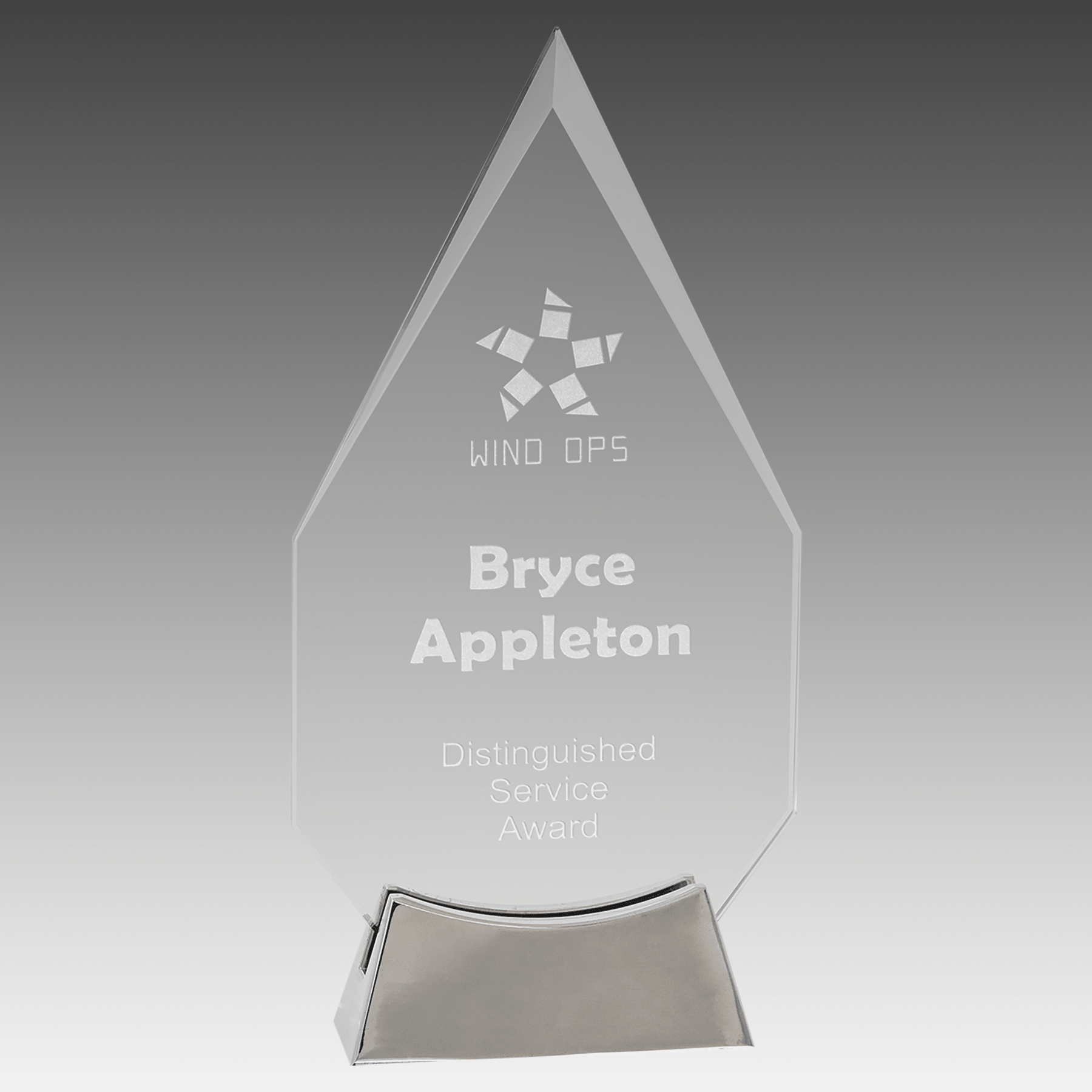 9.25" Diamond Platinum Glass with Full Metal Base