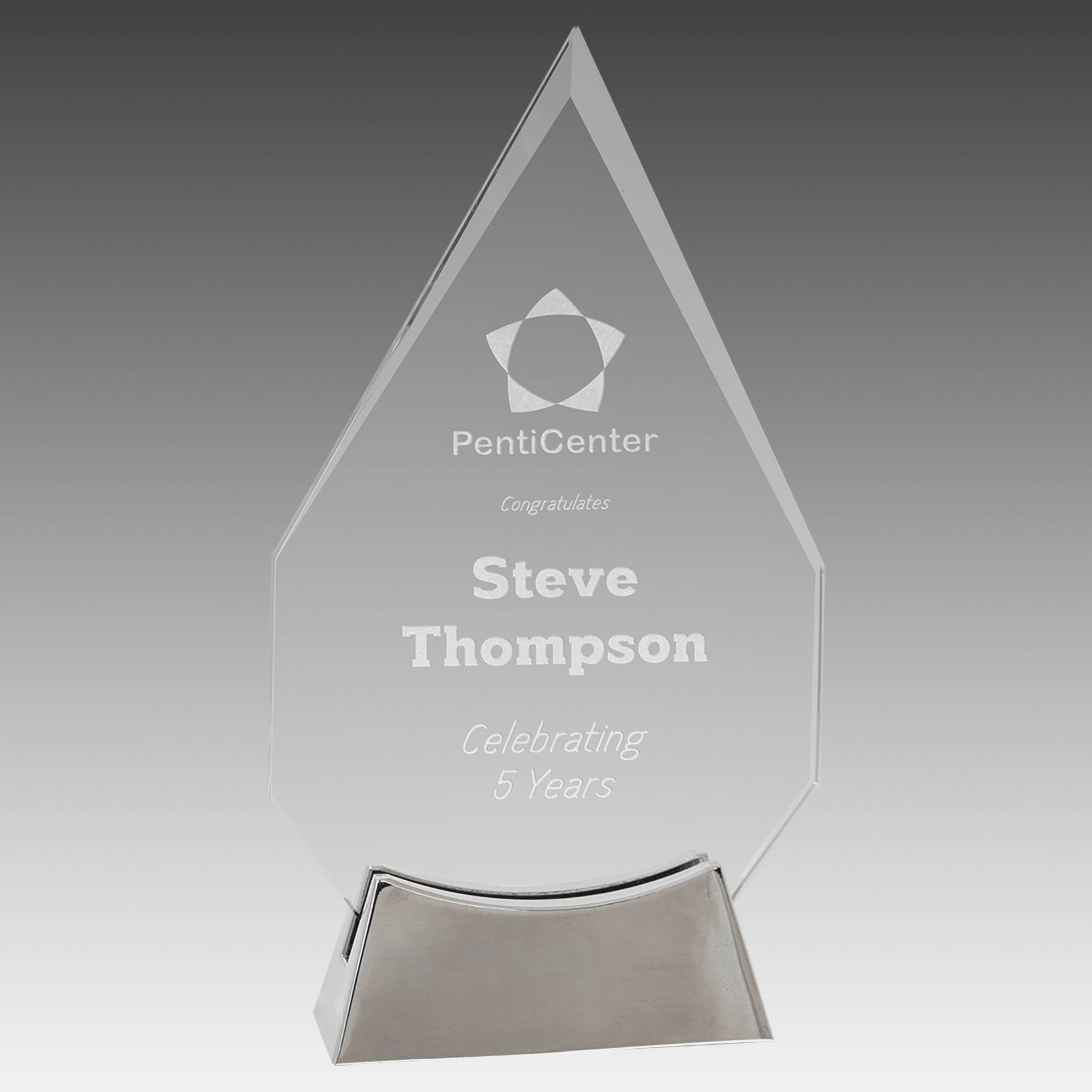 8.5" Diamond Platinum Glass with Full Metal Base