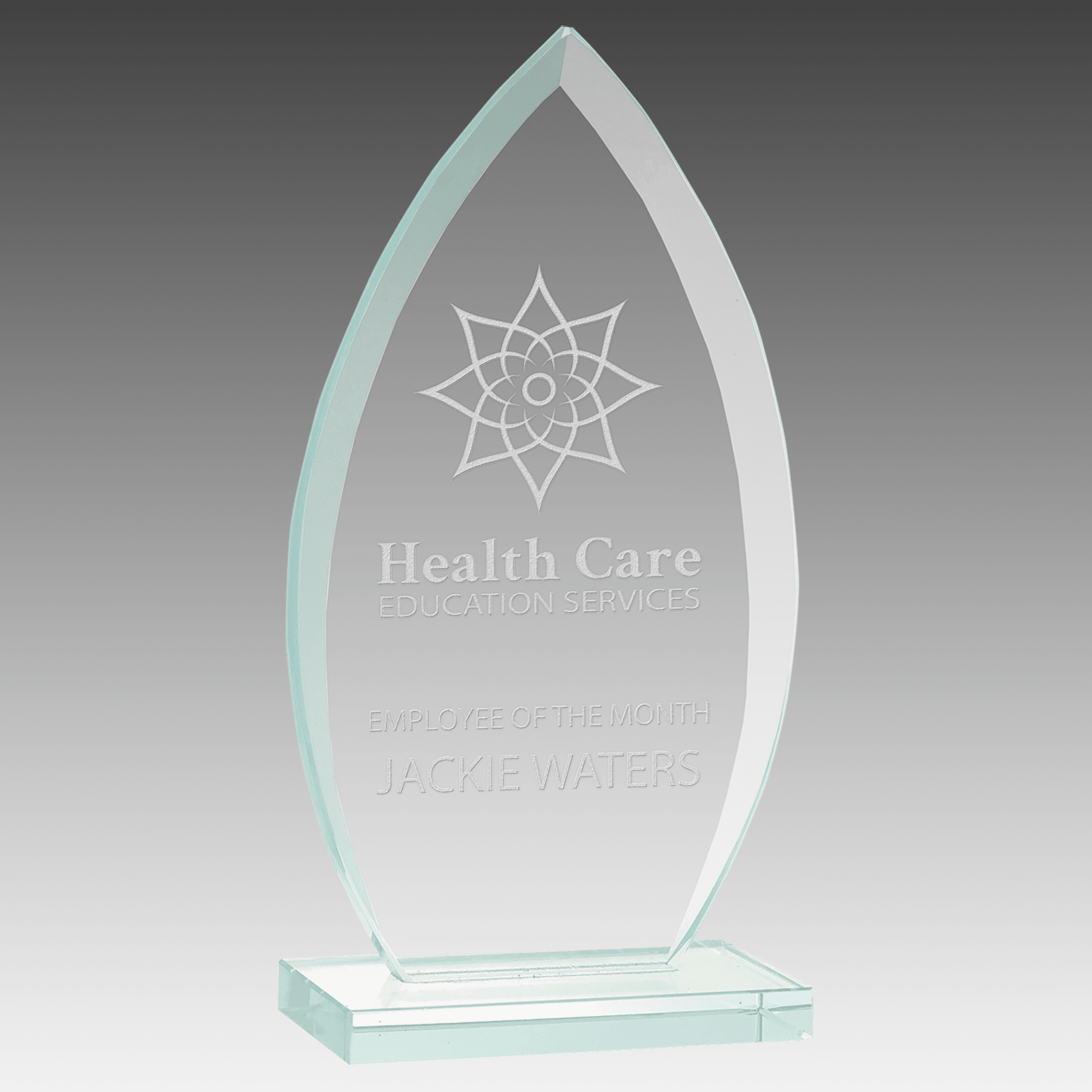 7" Oval Jade Glass Award