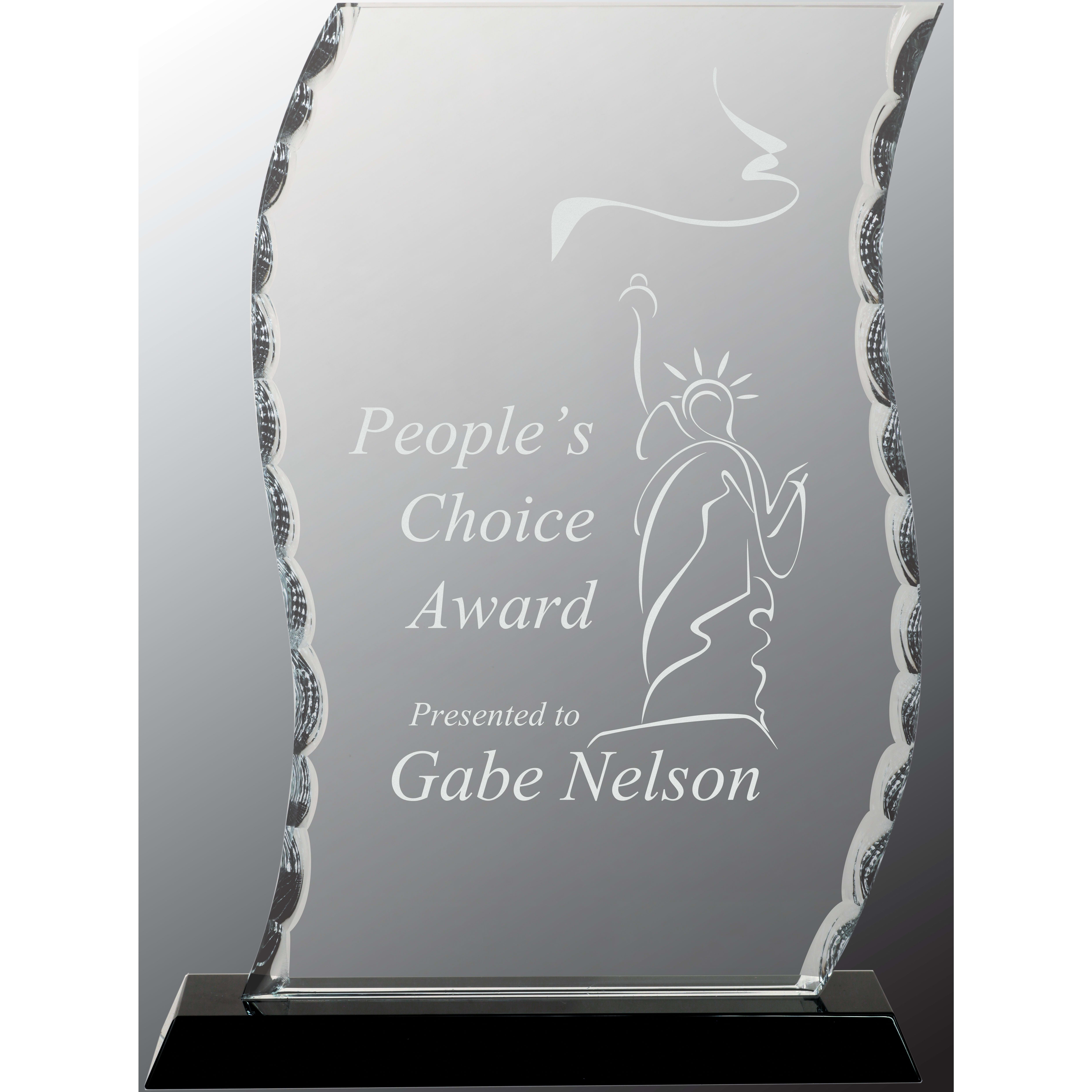 9.5" Scroll Facet Glass on Black Base