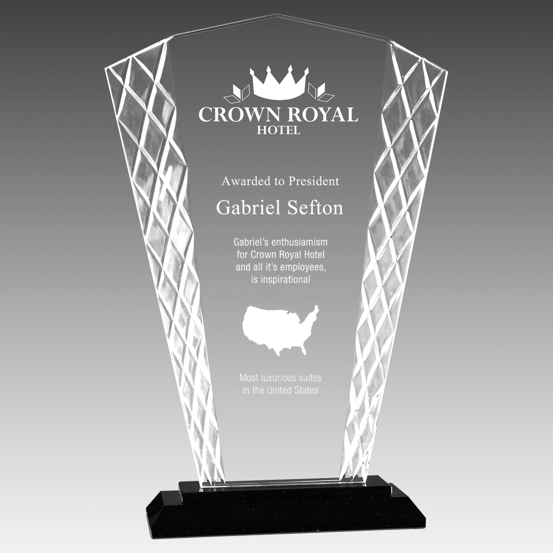 9.5" Fan Accent Glass on Black Base