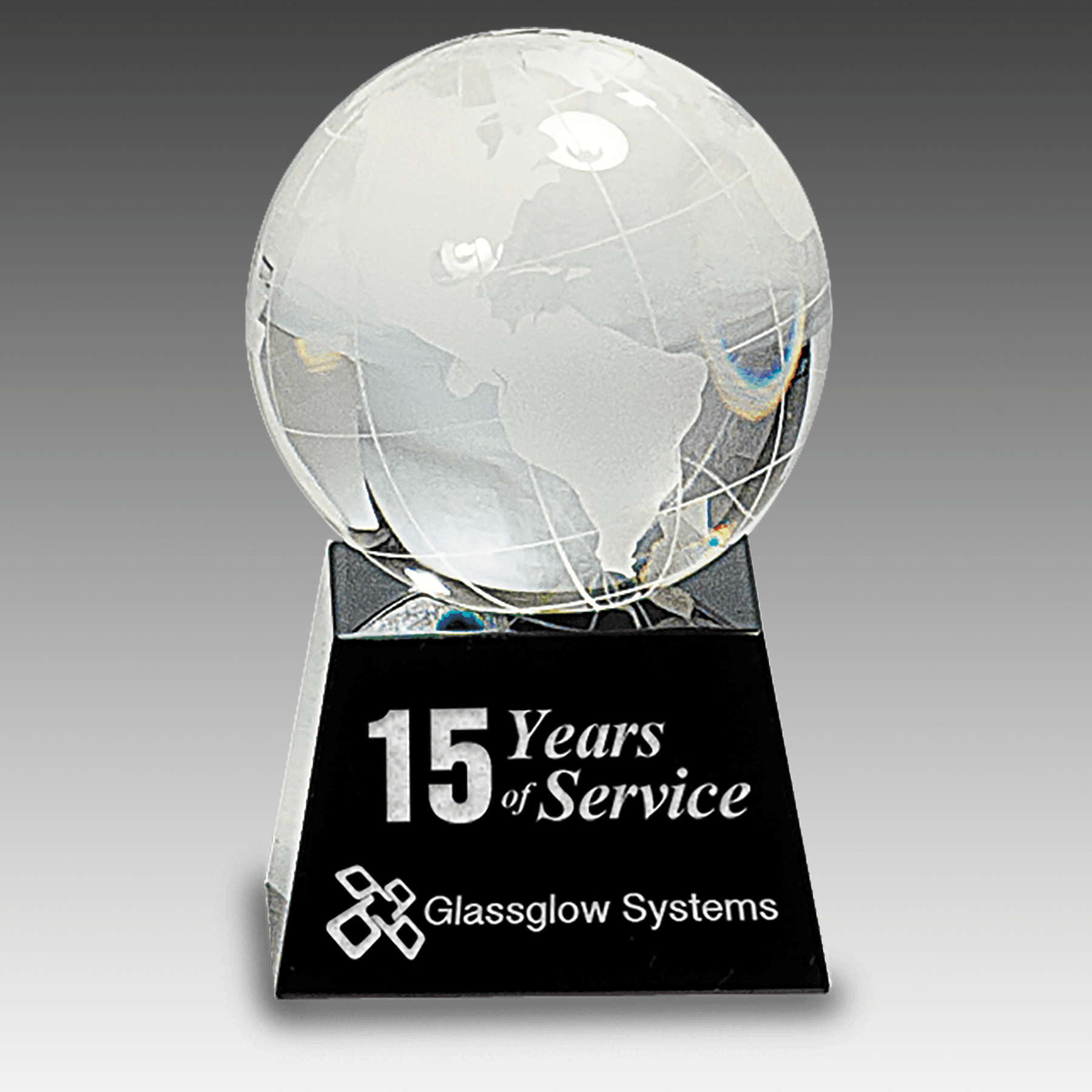 3" Crystal Globe on Black Base