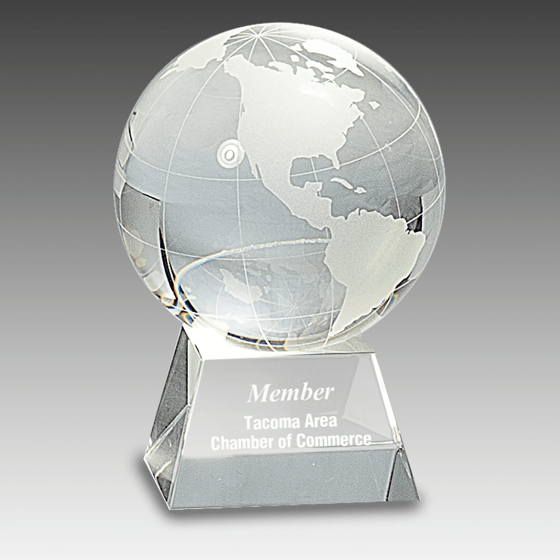 4.5" Crystal Globe on Clear Base