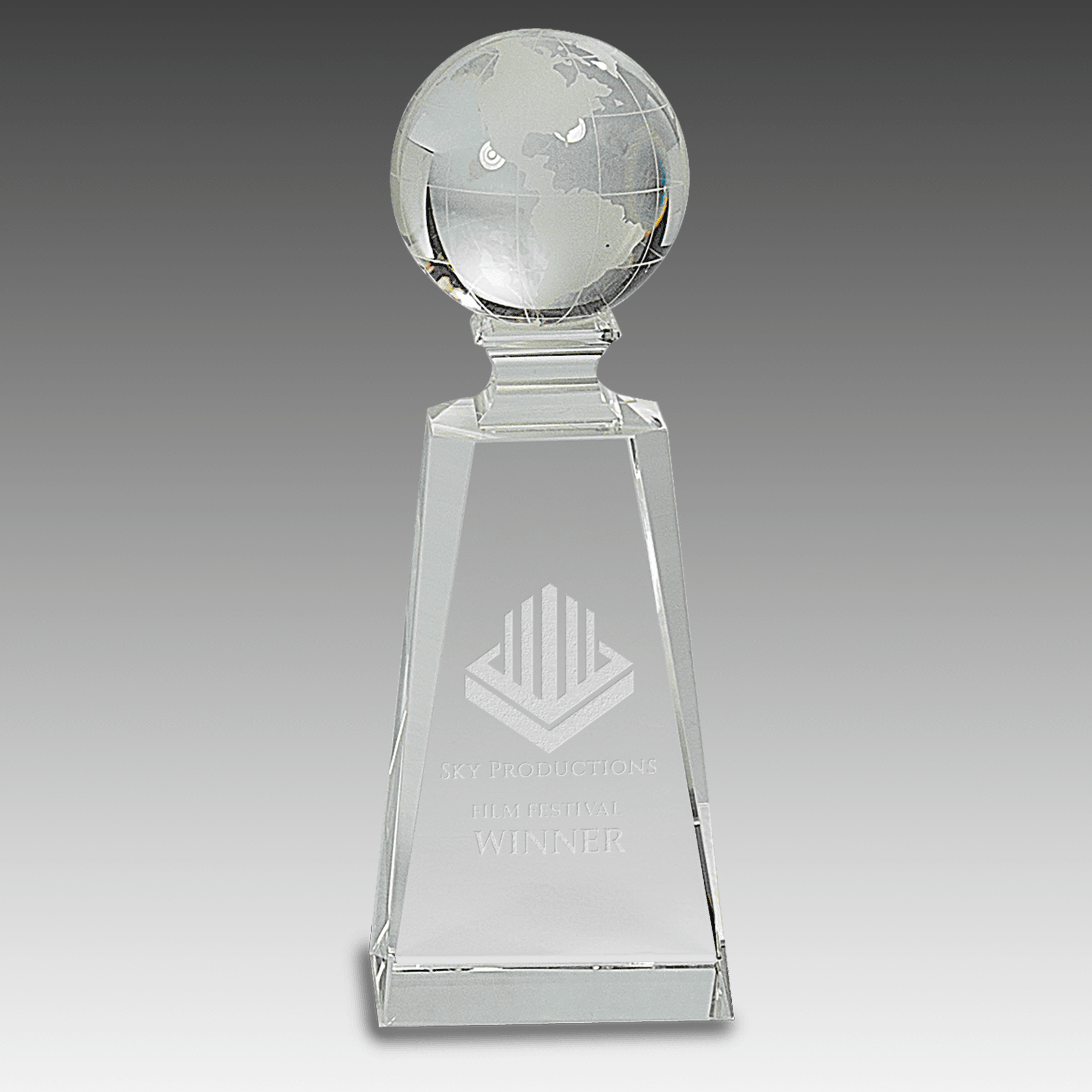 7.75" Crystal Globe on Clear Tower