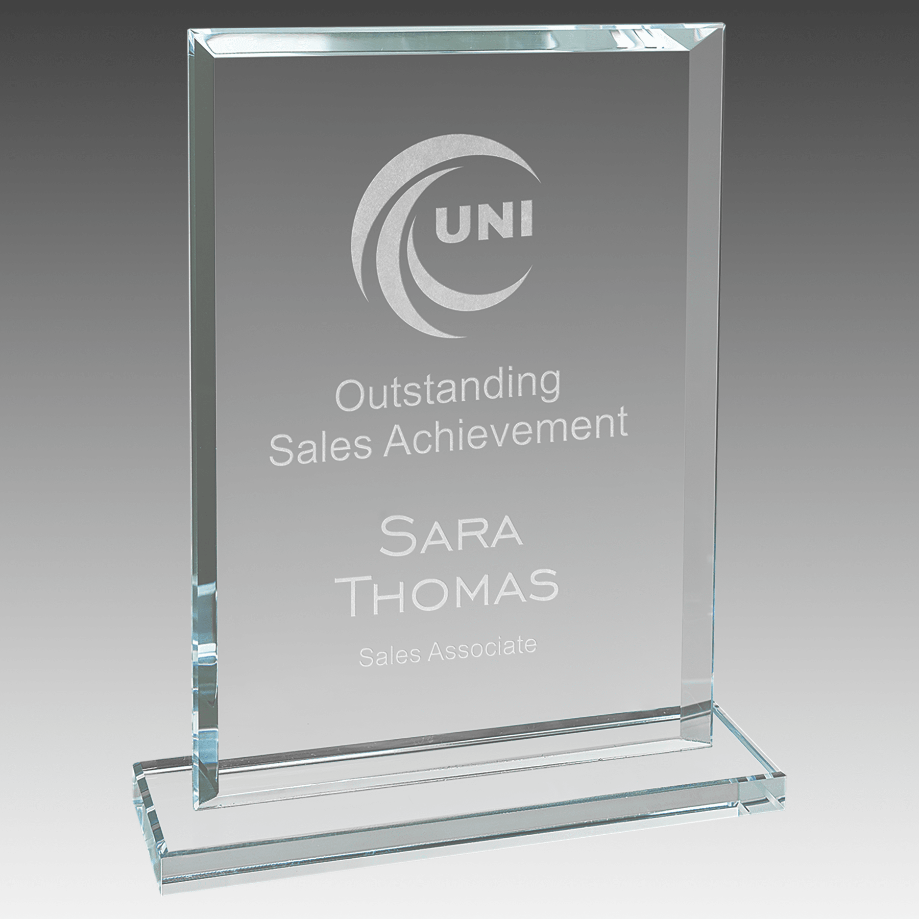 7" Rectangle Clear Glass Award