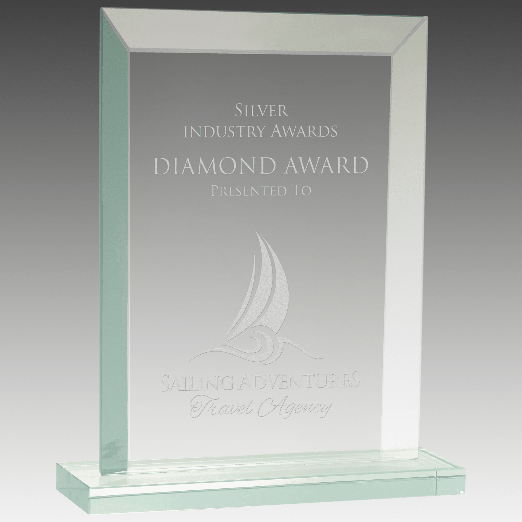 7.75" Rectangle Jade Glass Award