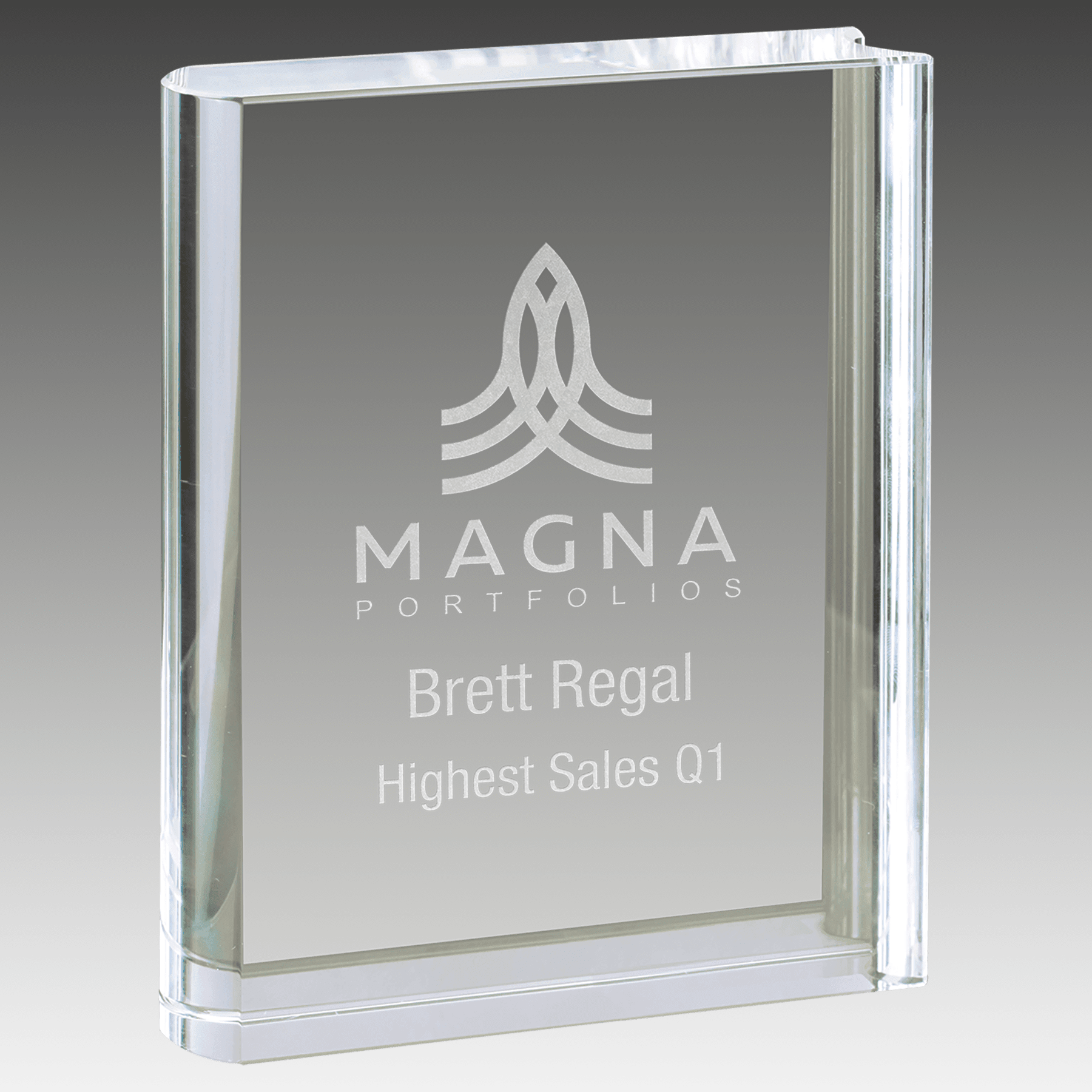 3.75" x 5" Clear Crystal Book