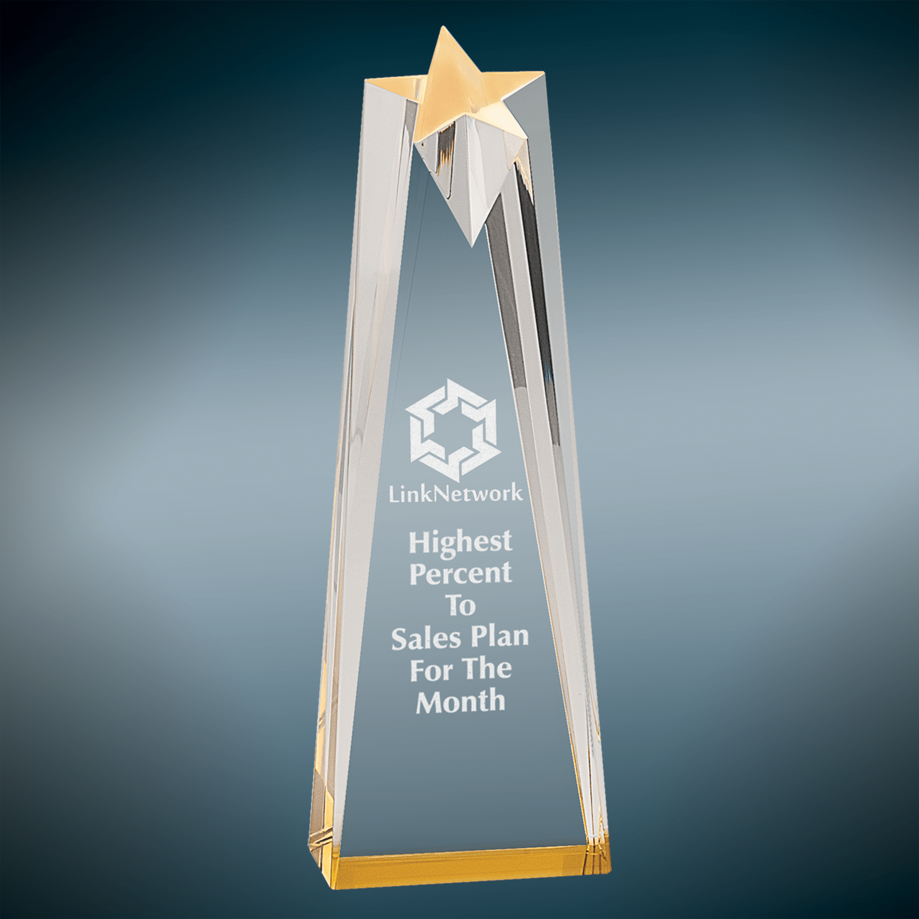 3.5" x 10" Gold Sculpted Star Acrylic