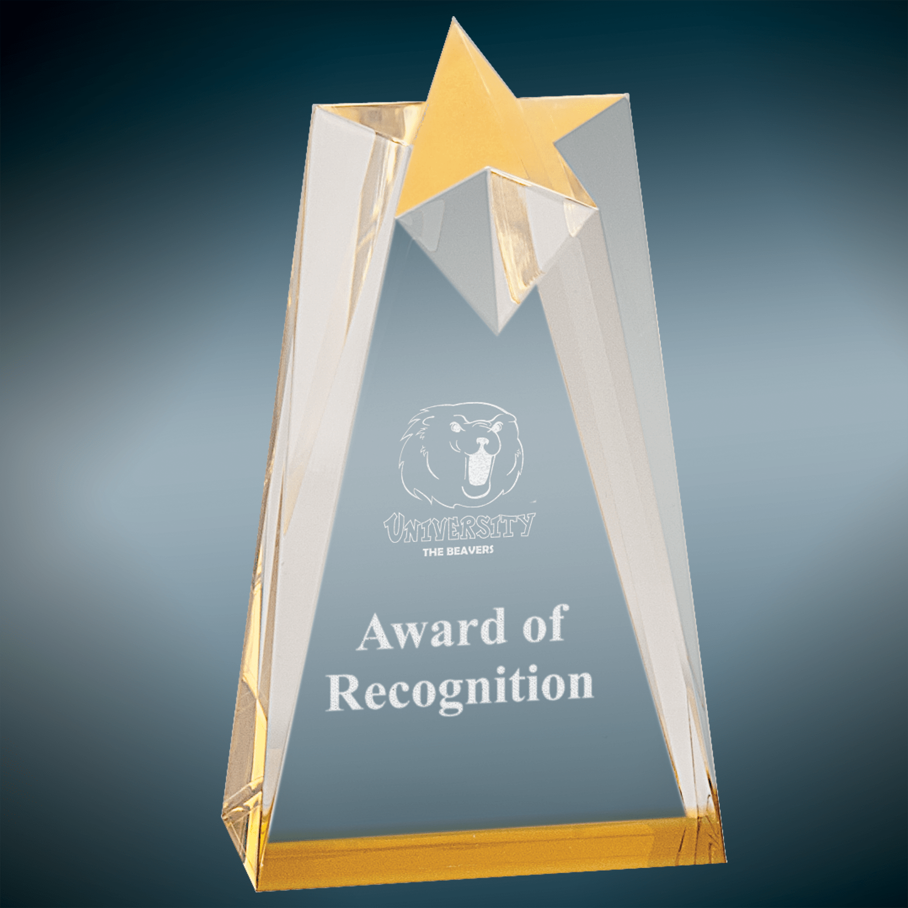 3.5" x 6" Gold Sculpted Star Acrylic