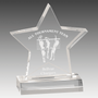 5" x 5" Clear Star Acrylic Award with 4" Base
