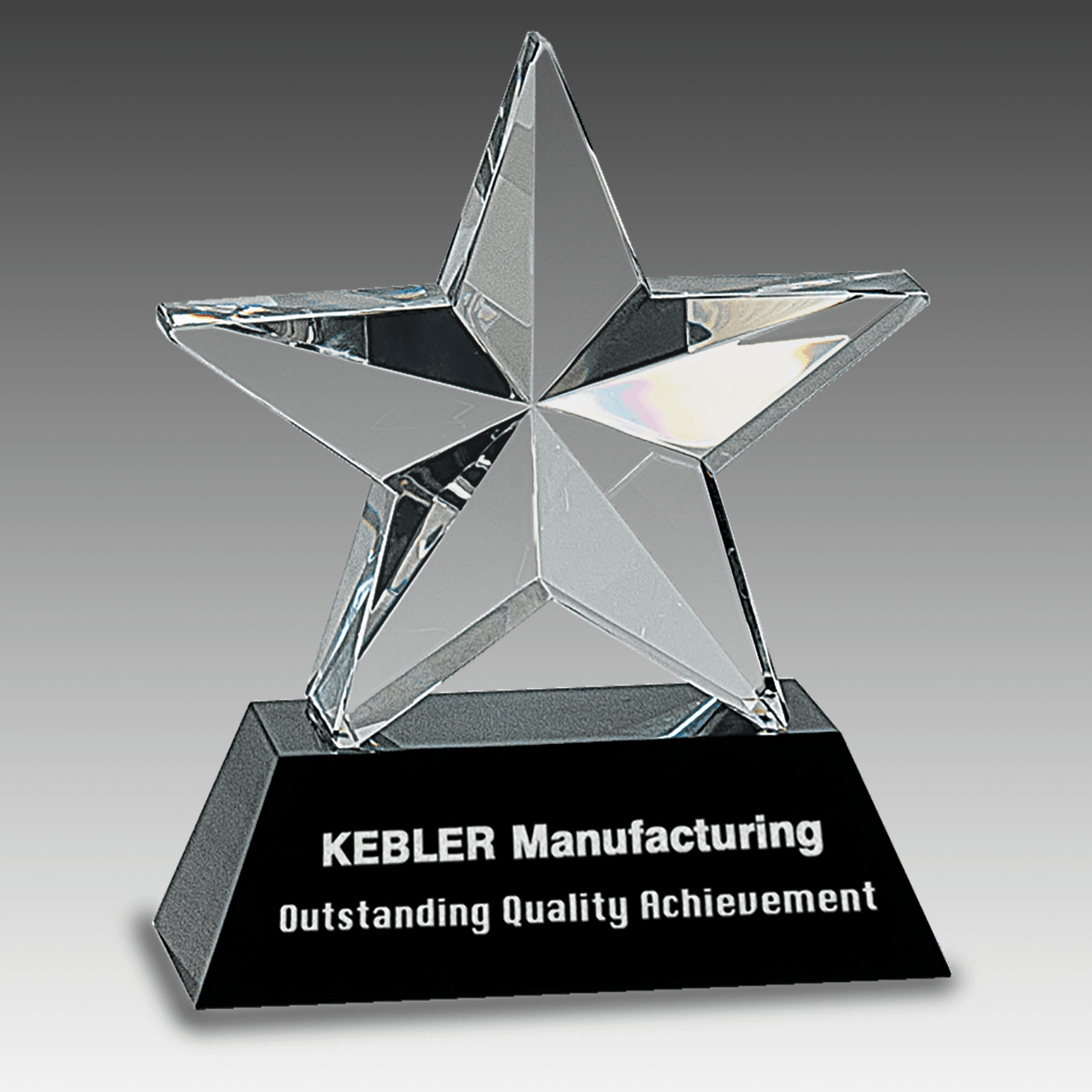 6" Crystal 3D Star on Black Base