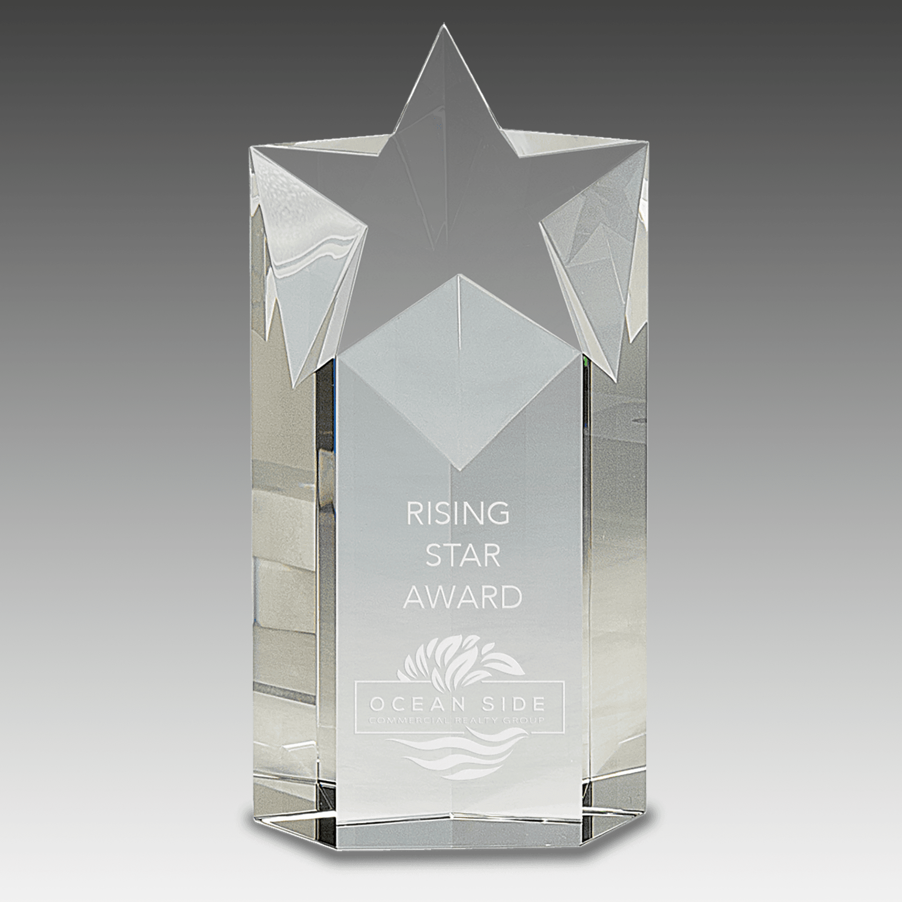 8" Clear Crystal Star Column