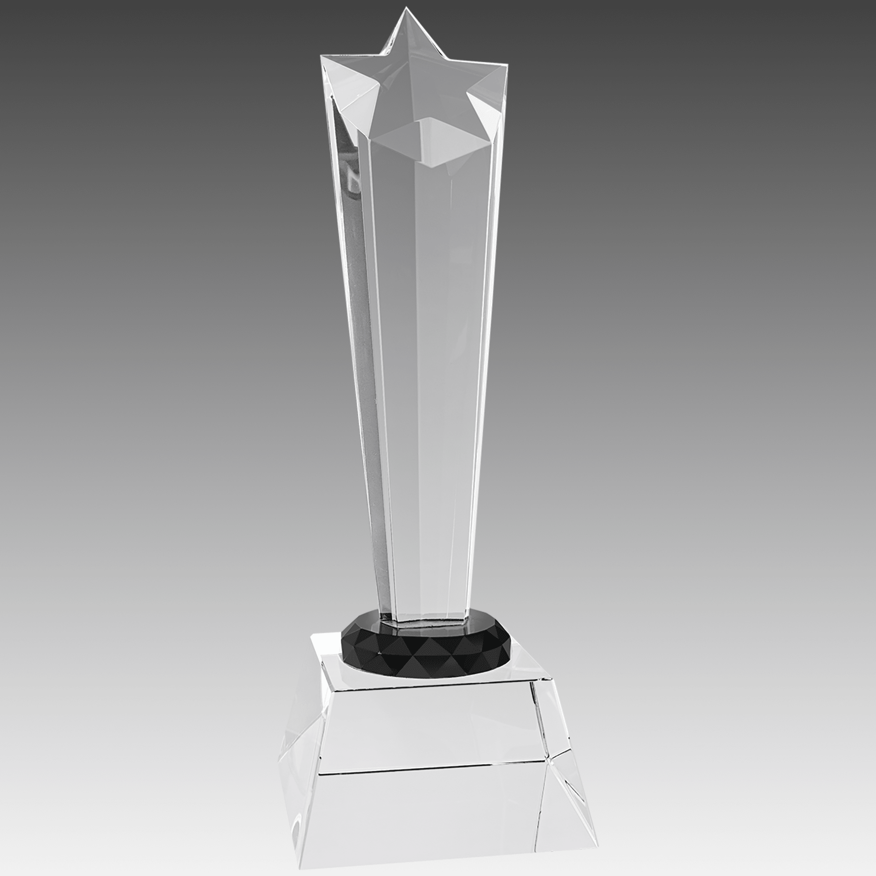 9" Crystal Rising Star with Clear Base