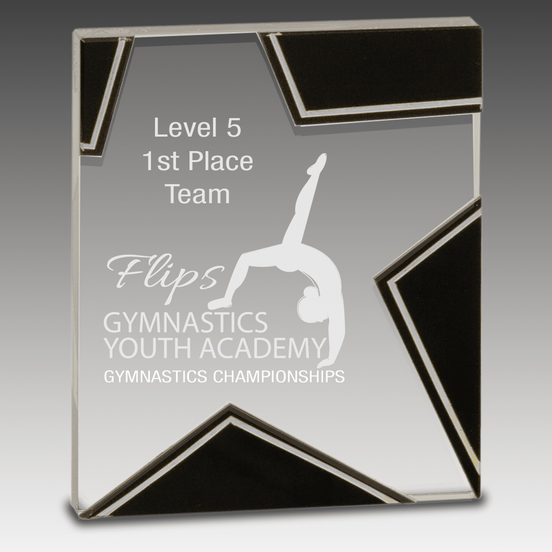 6.75" Silver and Black Star Glass