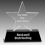 6.75" Clear Crystal Star on Black Pedestal Base