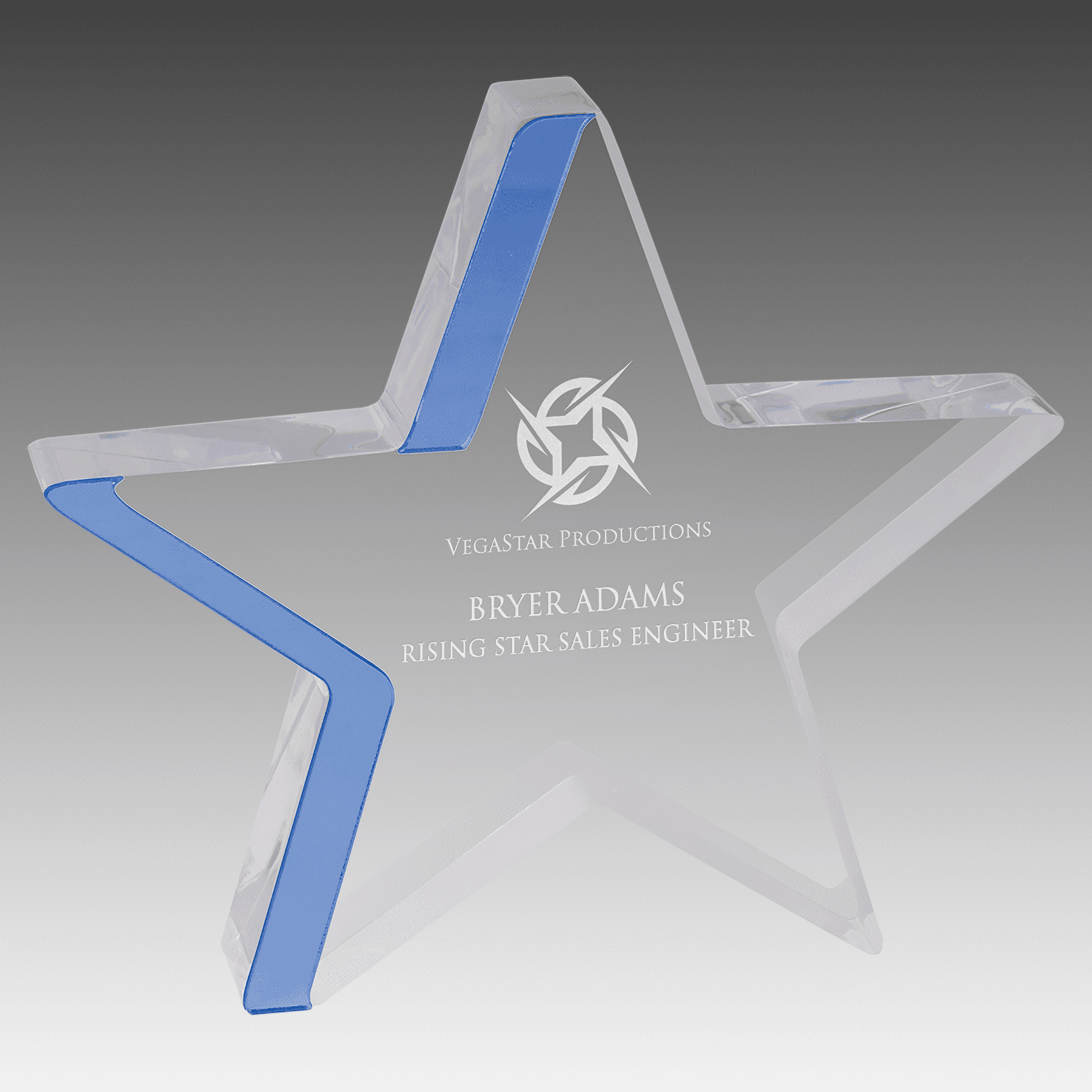 6.75" x 6" Star Acrylic with Blue Edge
