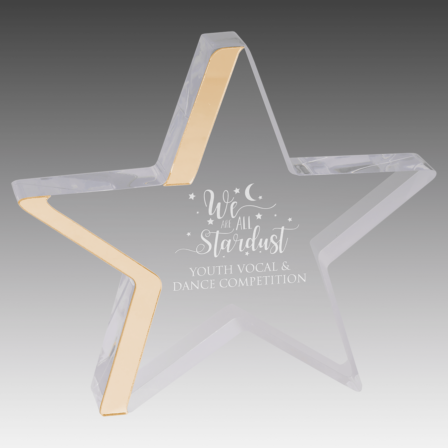6.75" x 6" Star Acrylic with Gold Edge