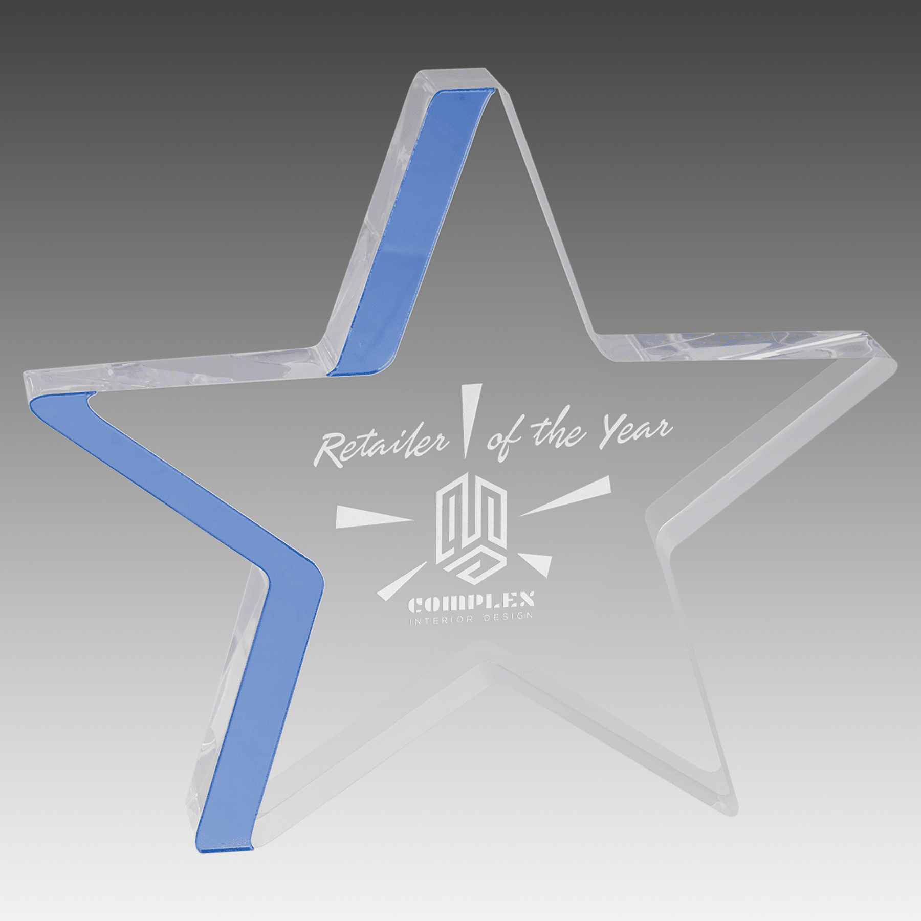 7.75" x 7" Star Acrylic with Blue Edge
