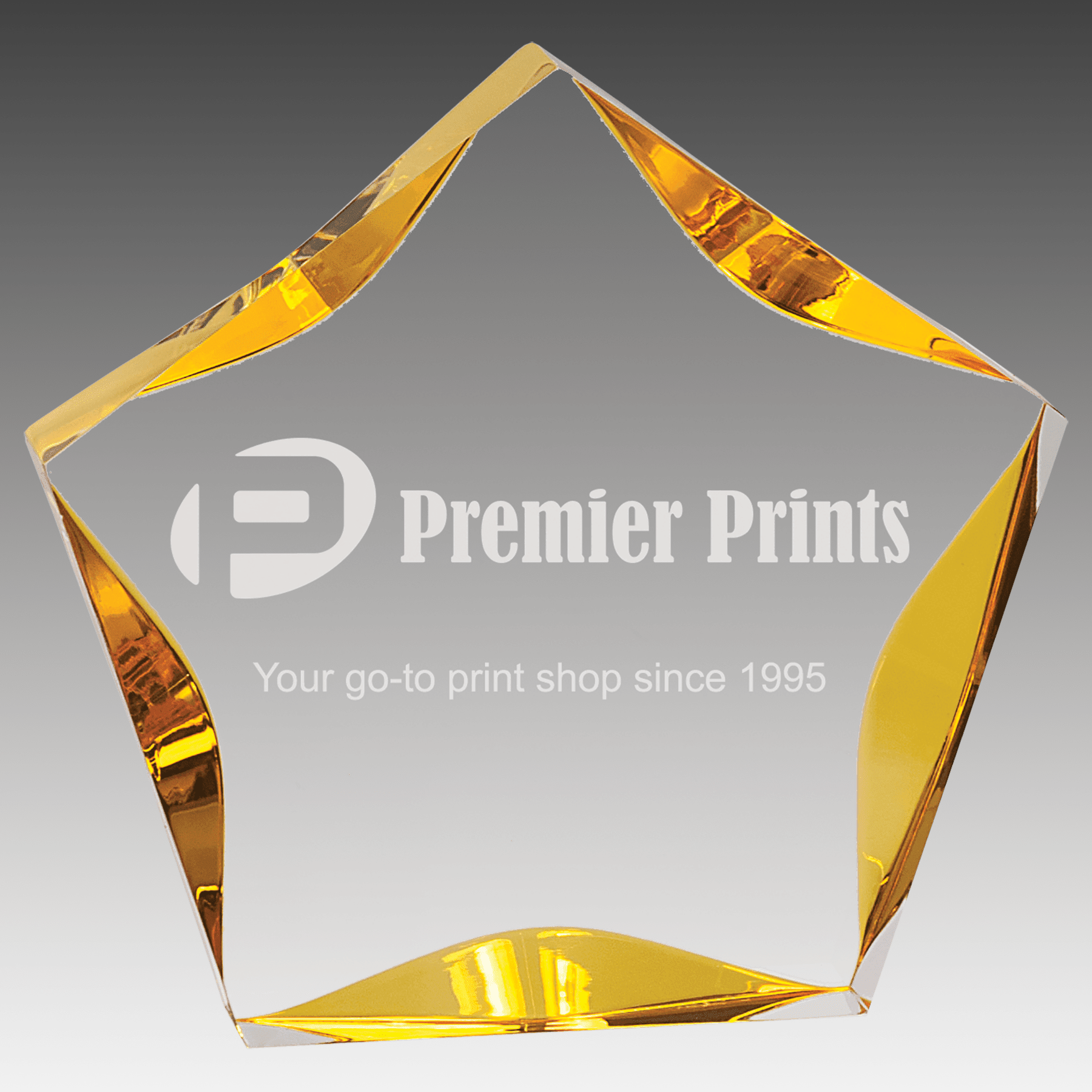 6" Clear/Gold Luminary Star Acrylic