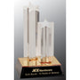 9.5" Clear Double Star Column Acrylic with Gold/Black Base