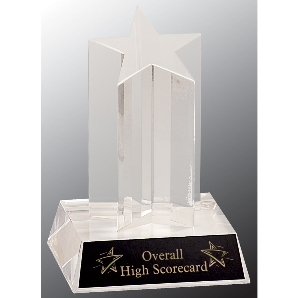 5" Clear Single Star Column Acrylic with Clear Base
