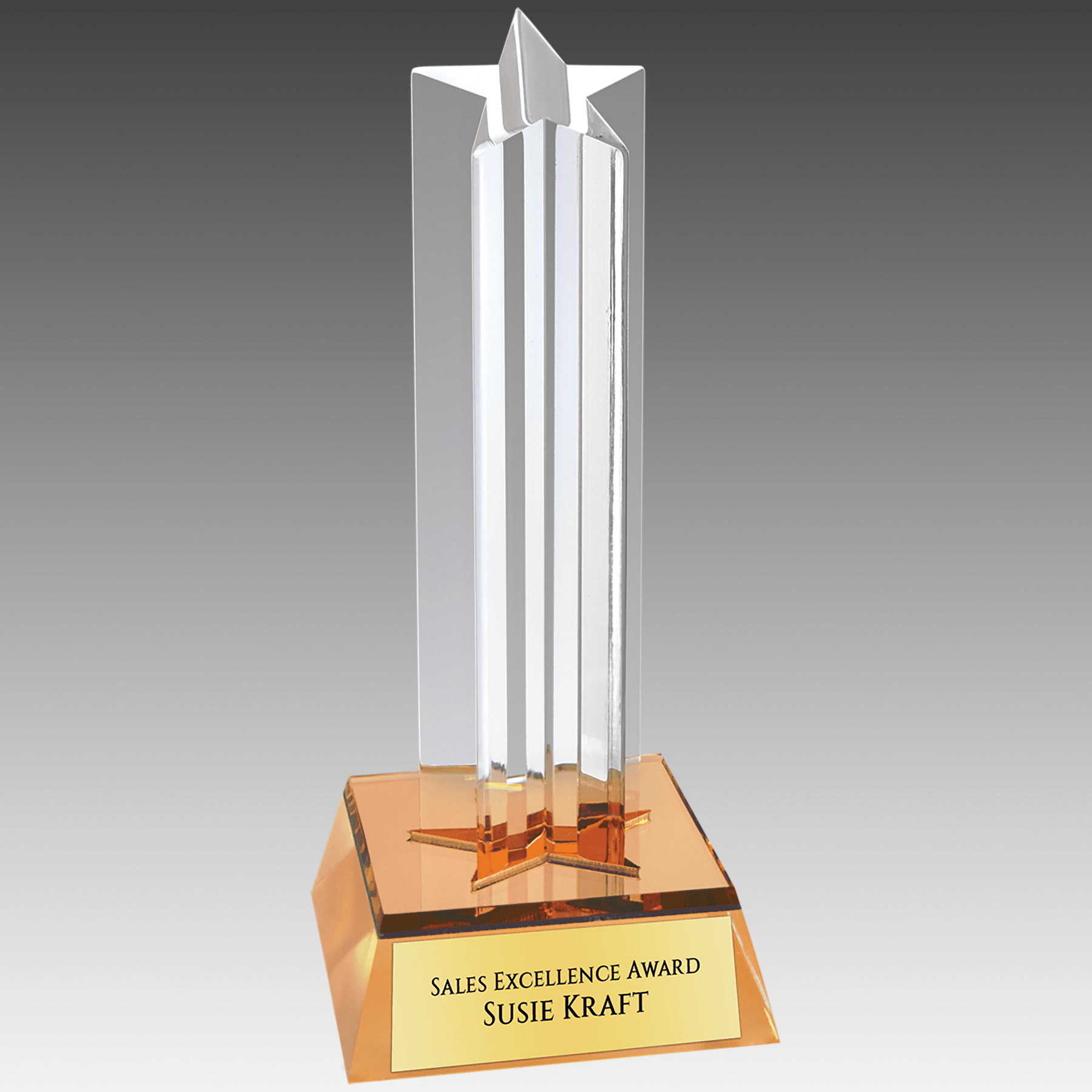 6.75" Gold Star Column Acrylic with Gold Base