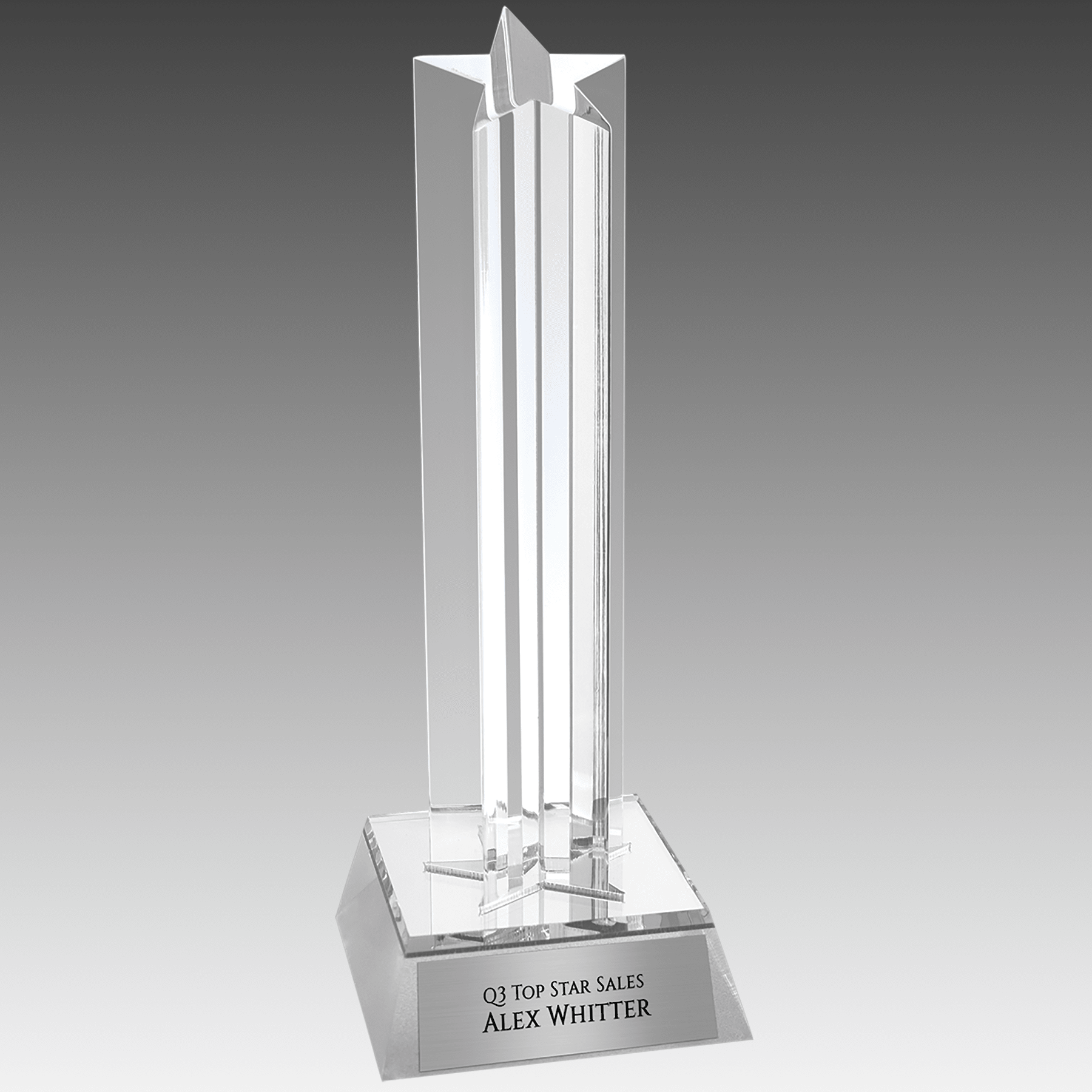 7.5" Silver Star Column Acrylic with Silver  Base