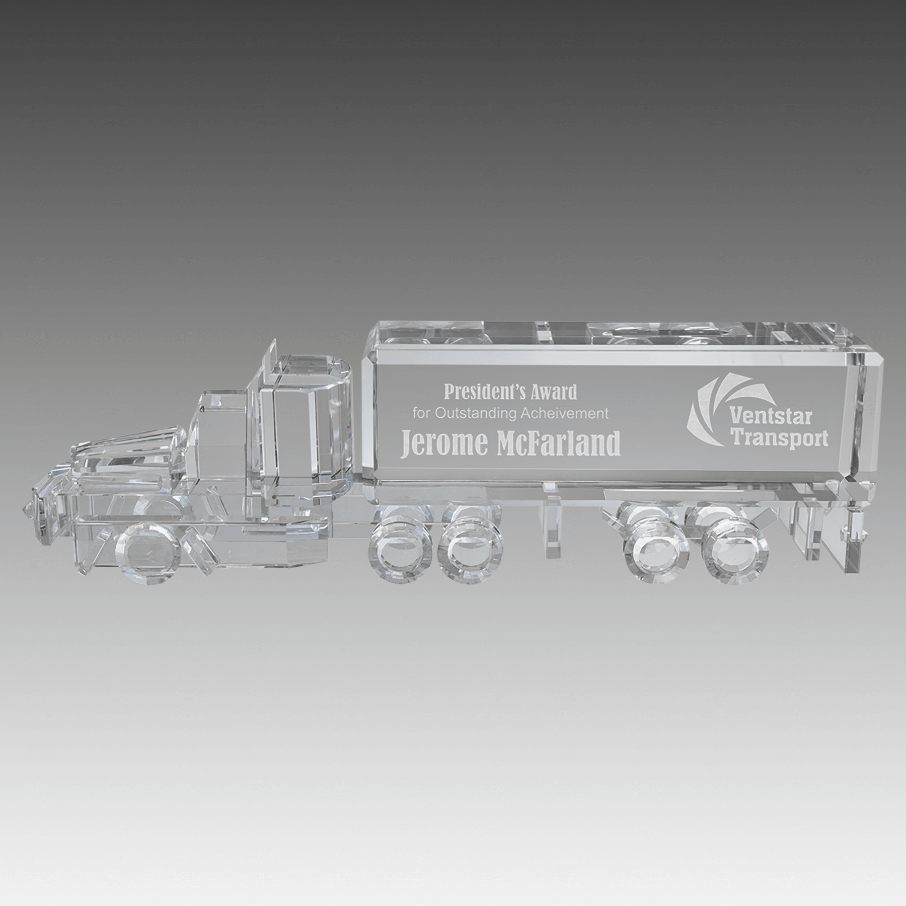 10" x 3" Crystal Semi Truck