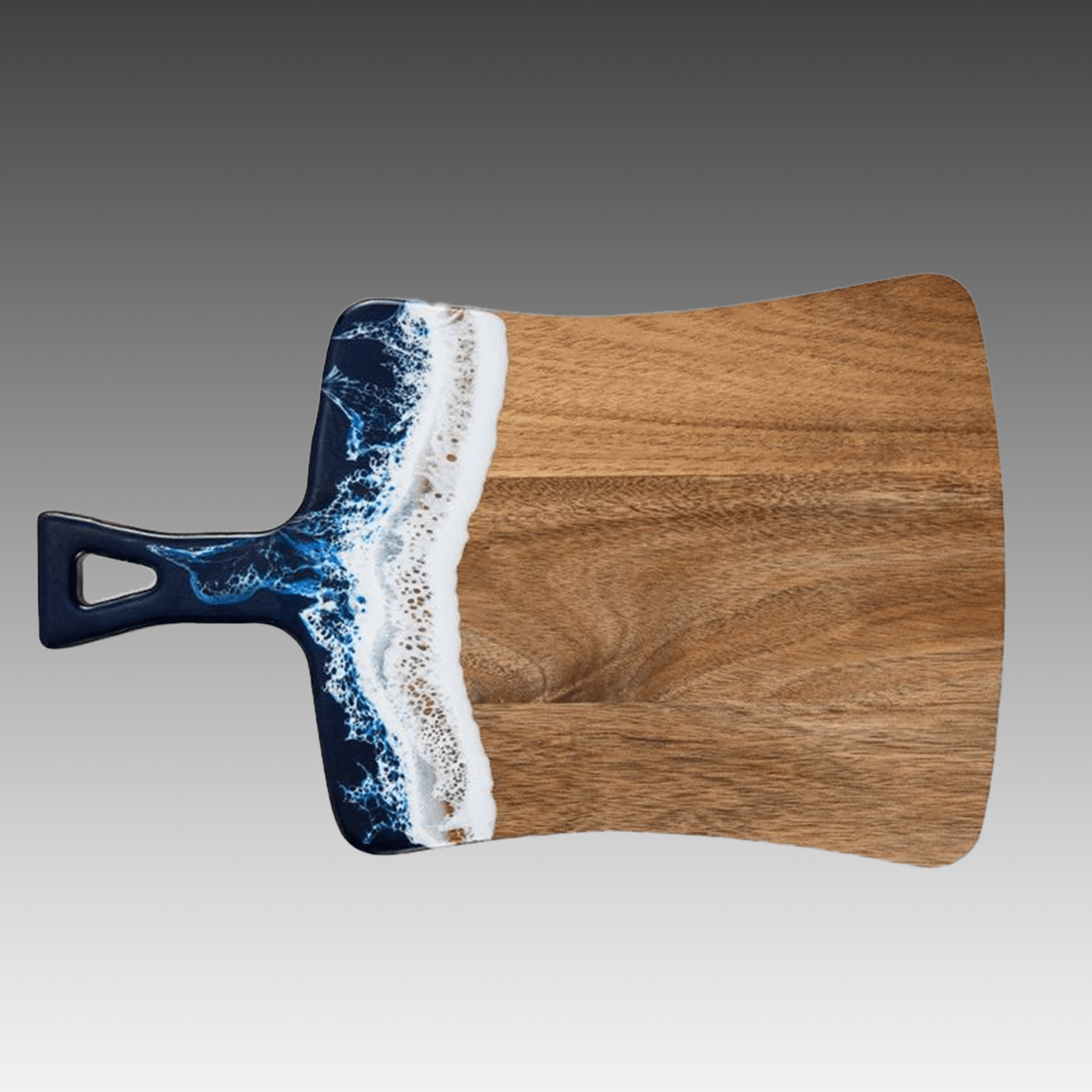 Curved Paddle Shaped Acacia Wood and Resin Cutting Board
