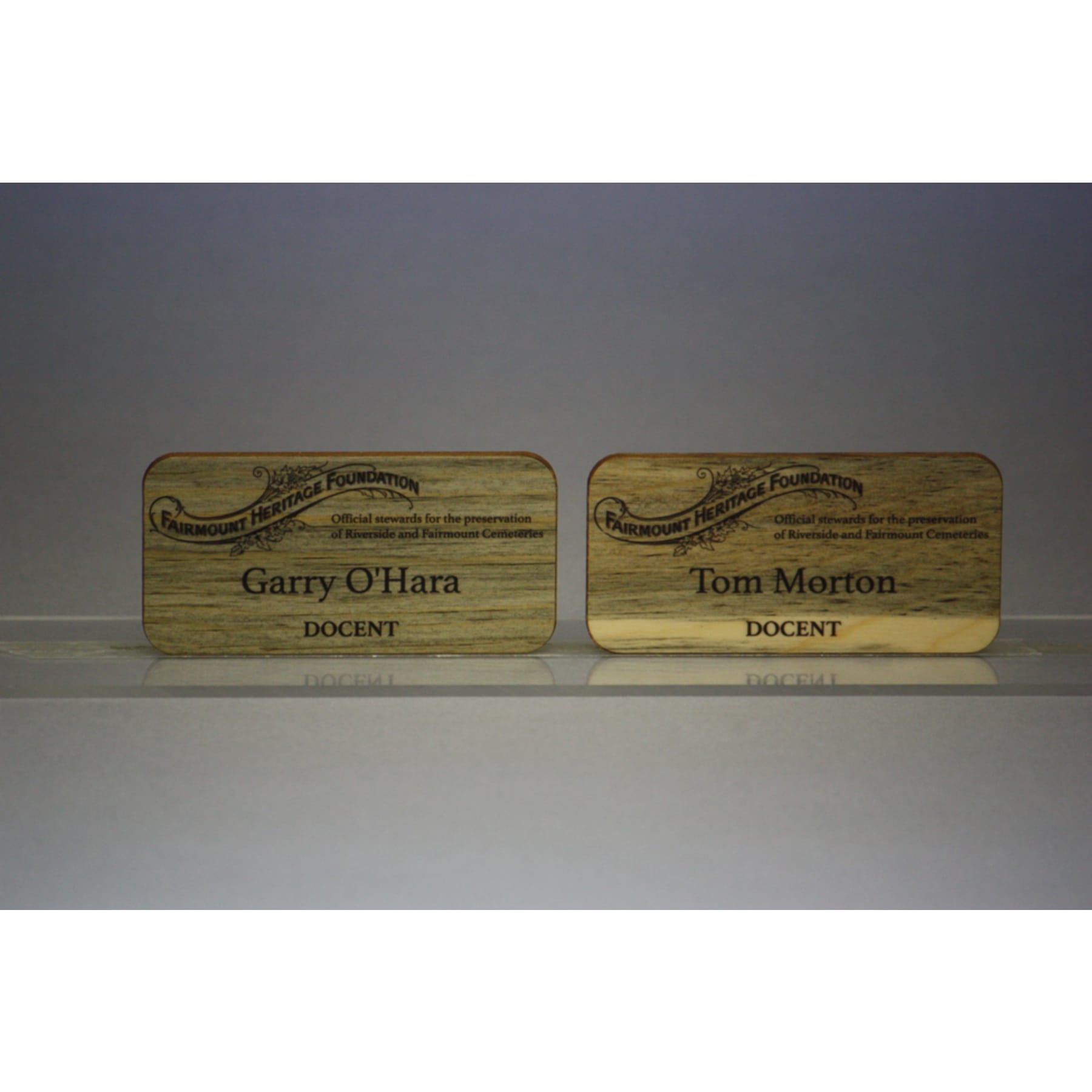 1.5" x 3" Hardwood Name Tag