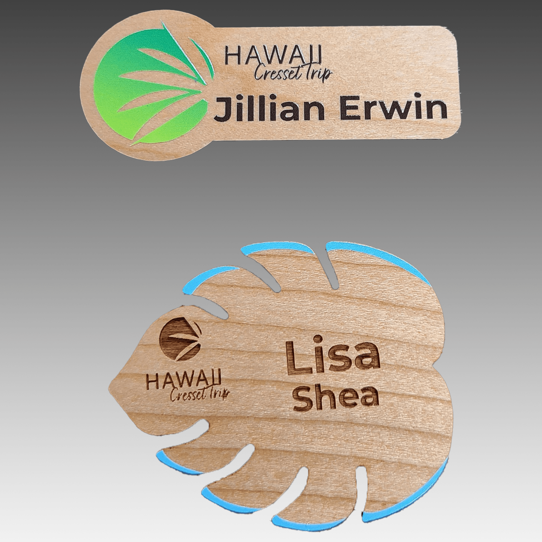 1.5" x 3" Custom Hardwood Name Tags