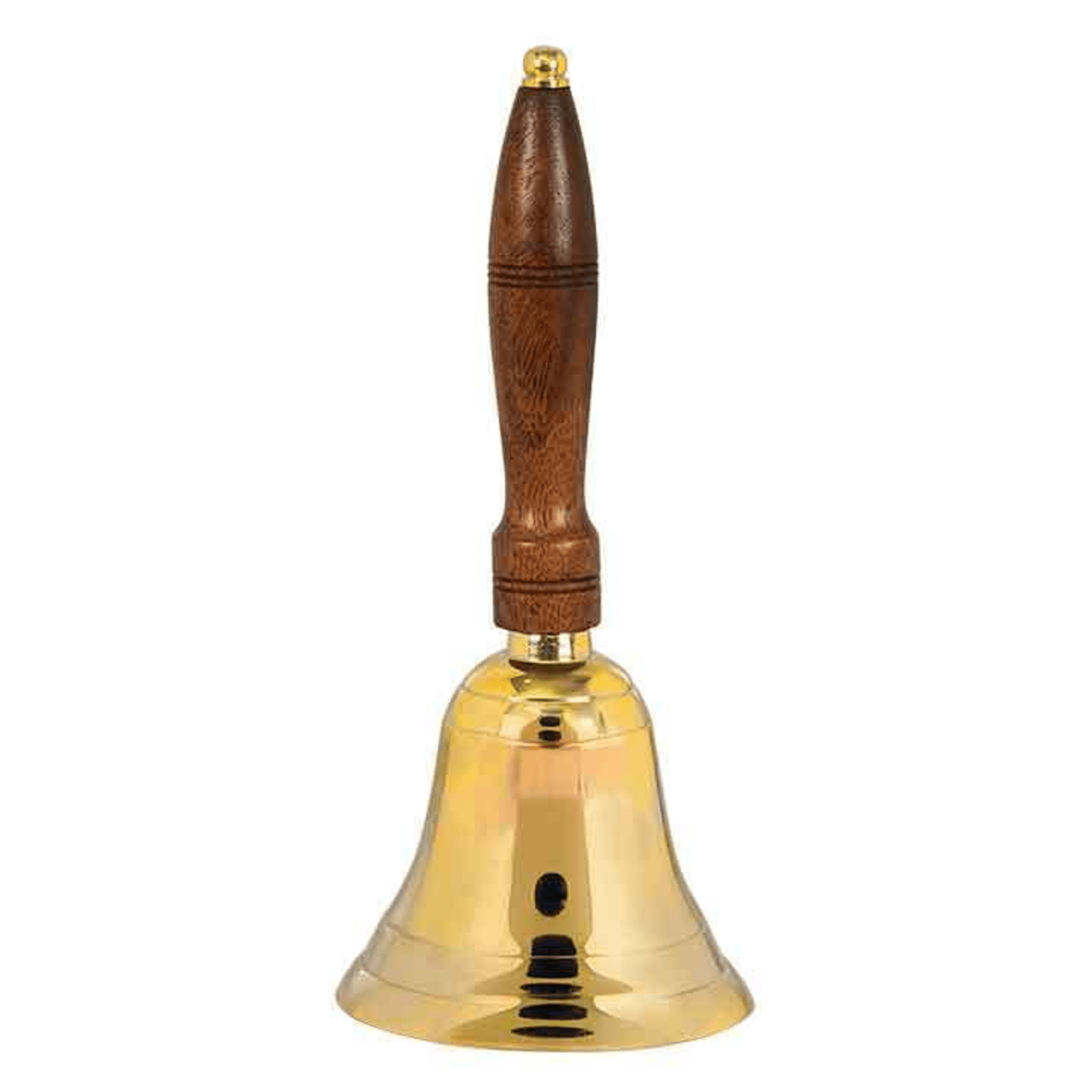 Brass School Bell with Wooden Handle - BLL01