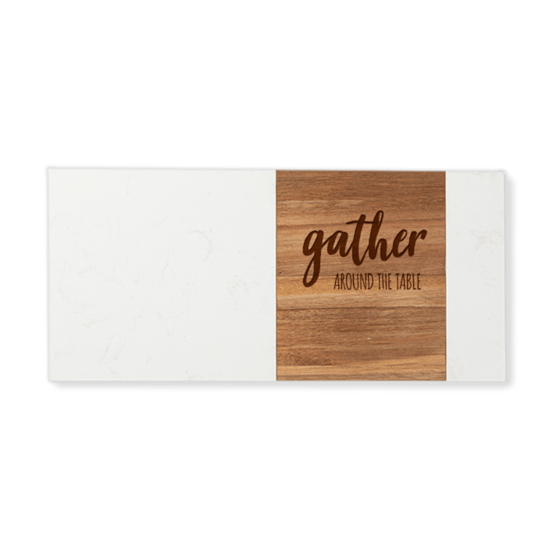 7" x 15" Rectangular Marble & Acacia Wood Board
