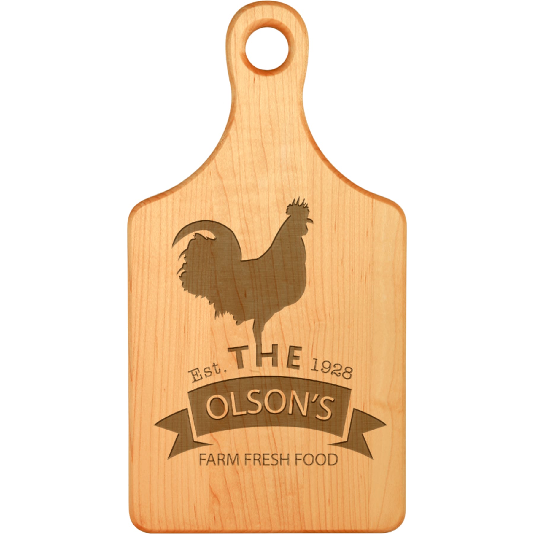 13.5" x 7" Maple Paddle Shaped Cutting Board