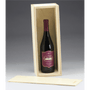 4.6" x 14.6" - Premium Birch Wood Single Wine Box - Slide Top
