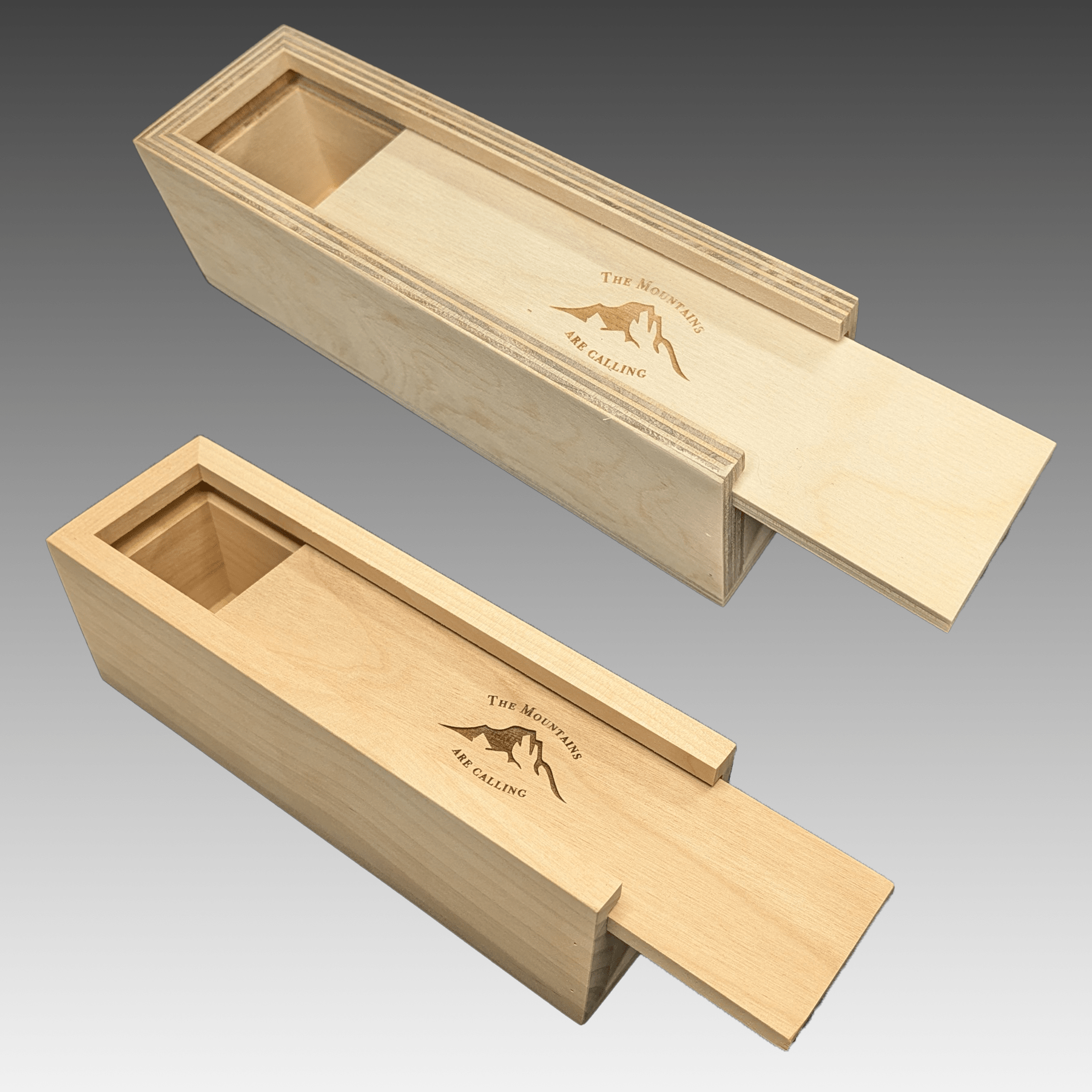 Slide Top Cigar/Pen Box with Engraved Lid