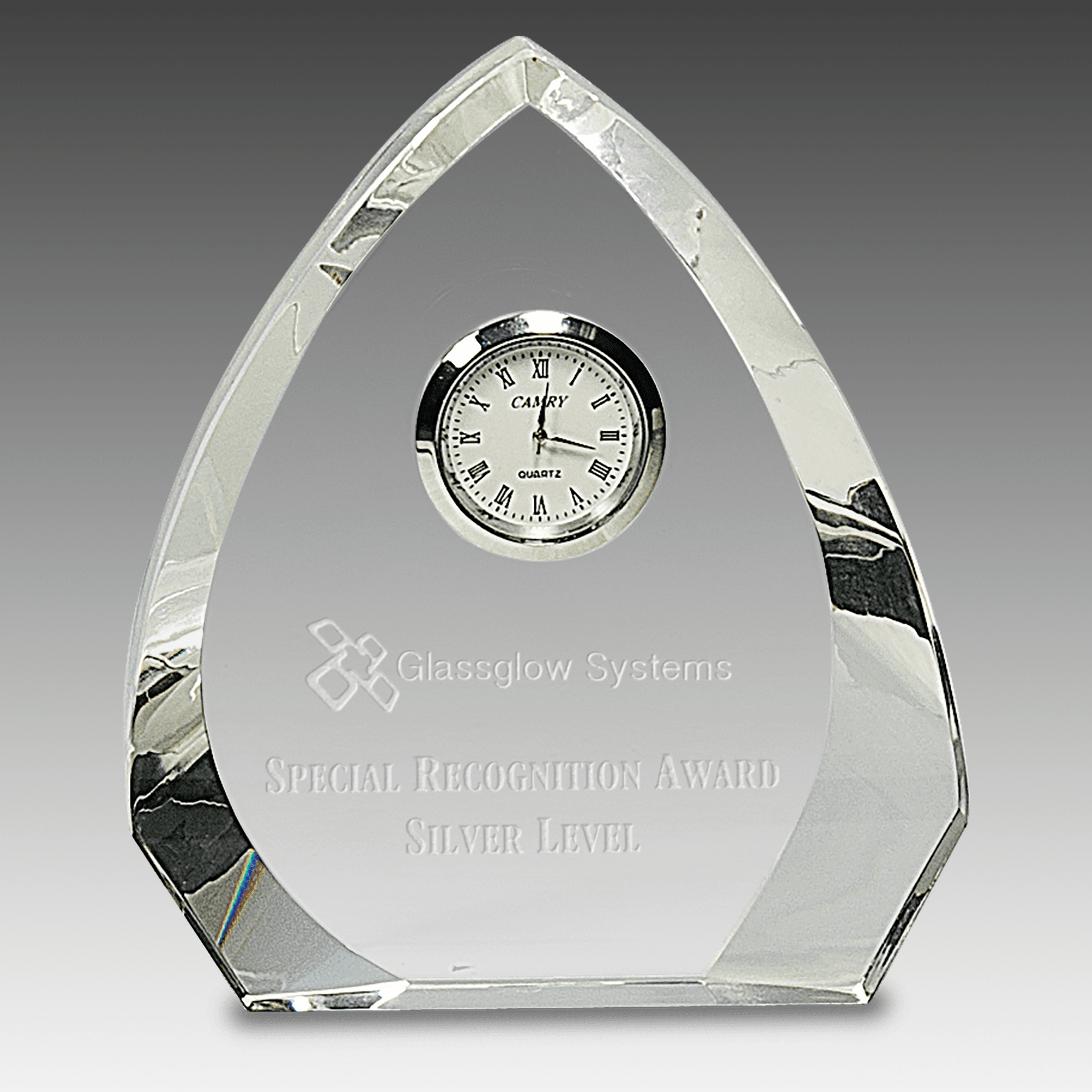 5.5" Clear Crystal Arch with Clock