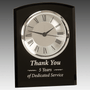 6" Black Glass Arch Clock, Self-Standing