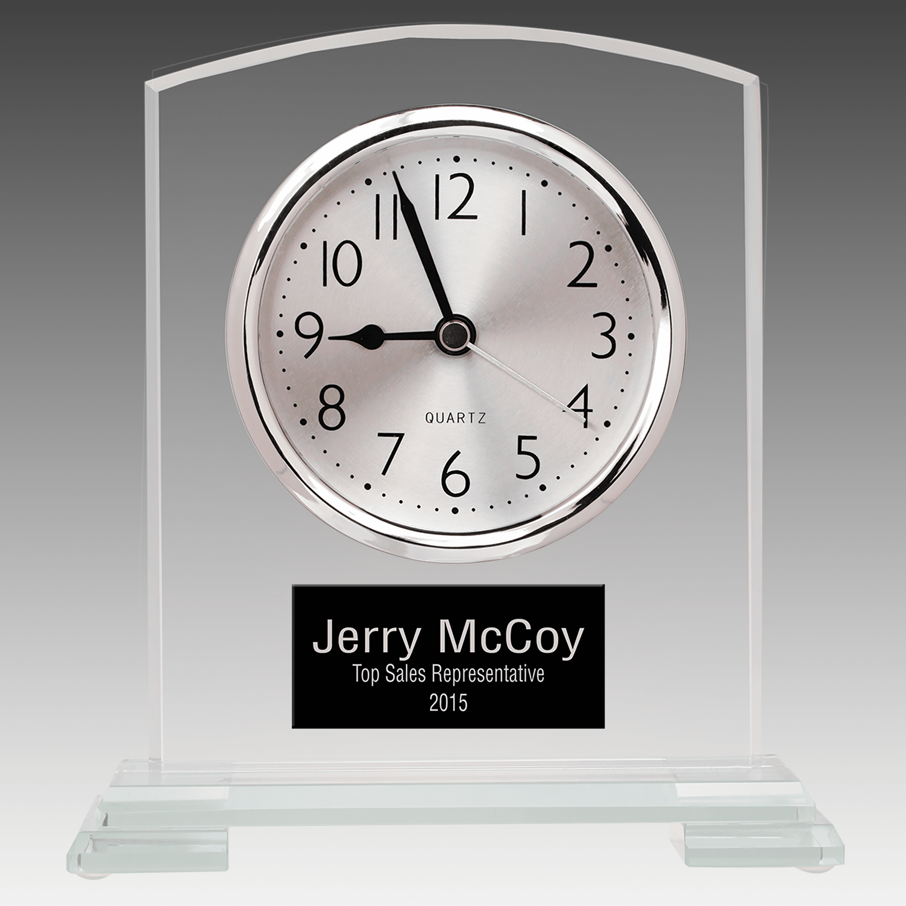 6.5" Square Arch Glass Clock