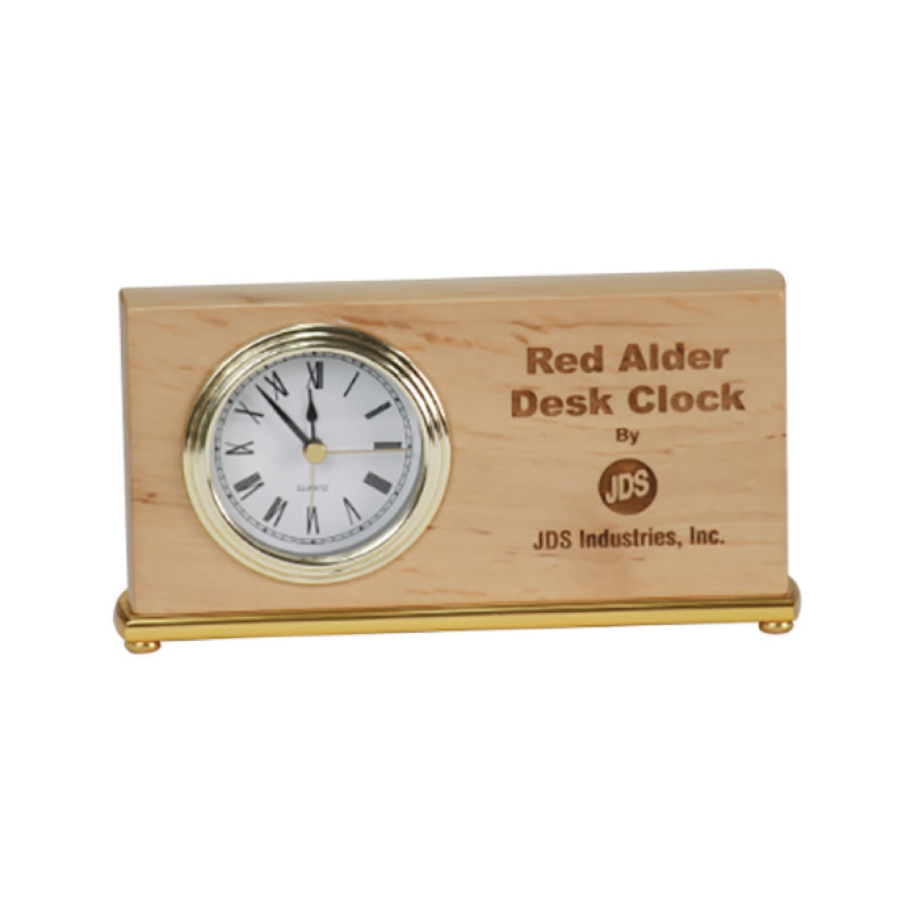 7.5" x 4" Red Alder Horizontal Desk Clock