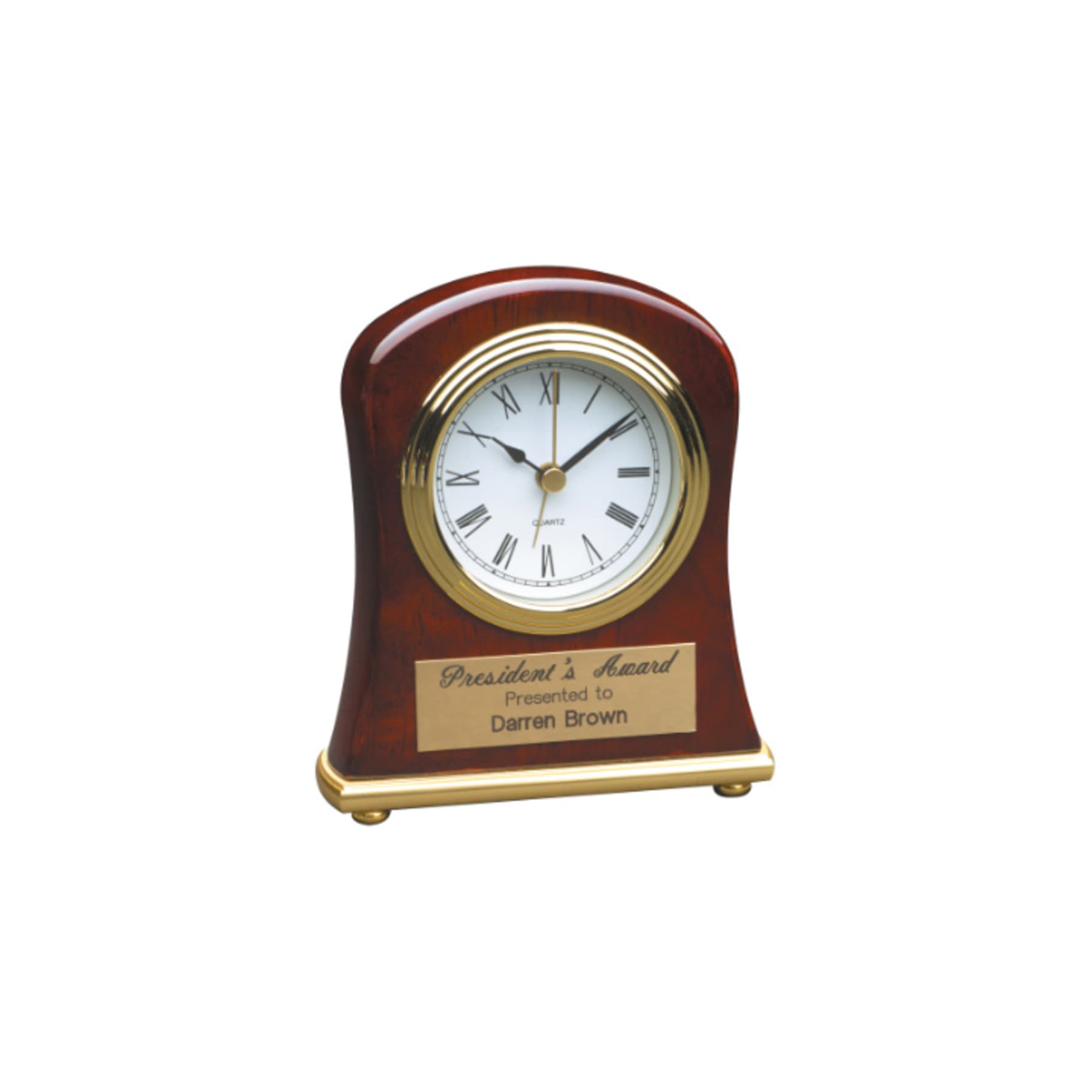 4.5" x 5" Rosewood Piano Finish Bell Shaped Desk Clock