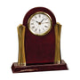 8.25" x 7.5" Rosewood Piano Finish Clock with Gold Columns