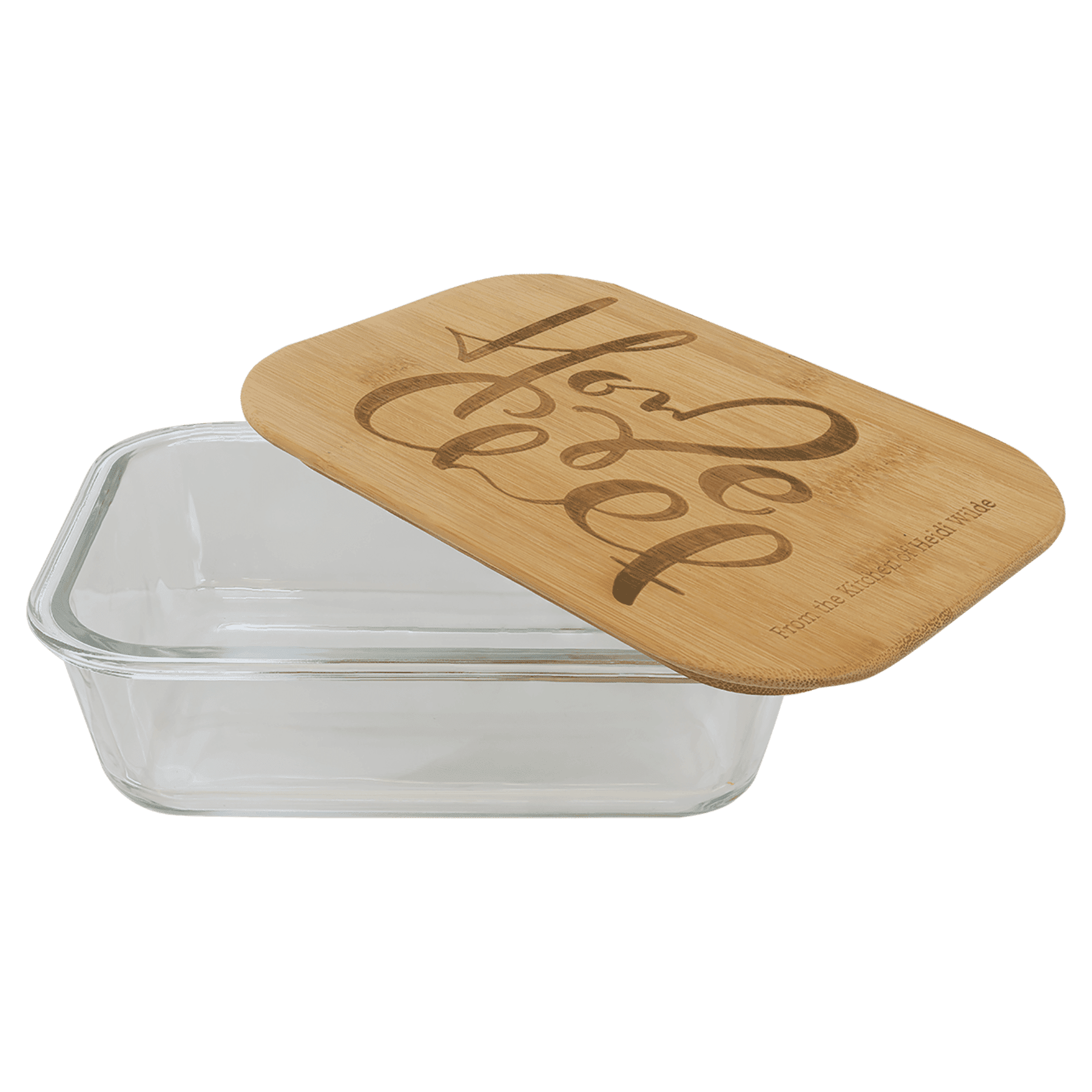 35 oz. Rectangle Glass Container with Bamboo Lid