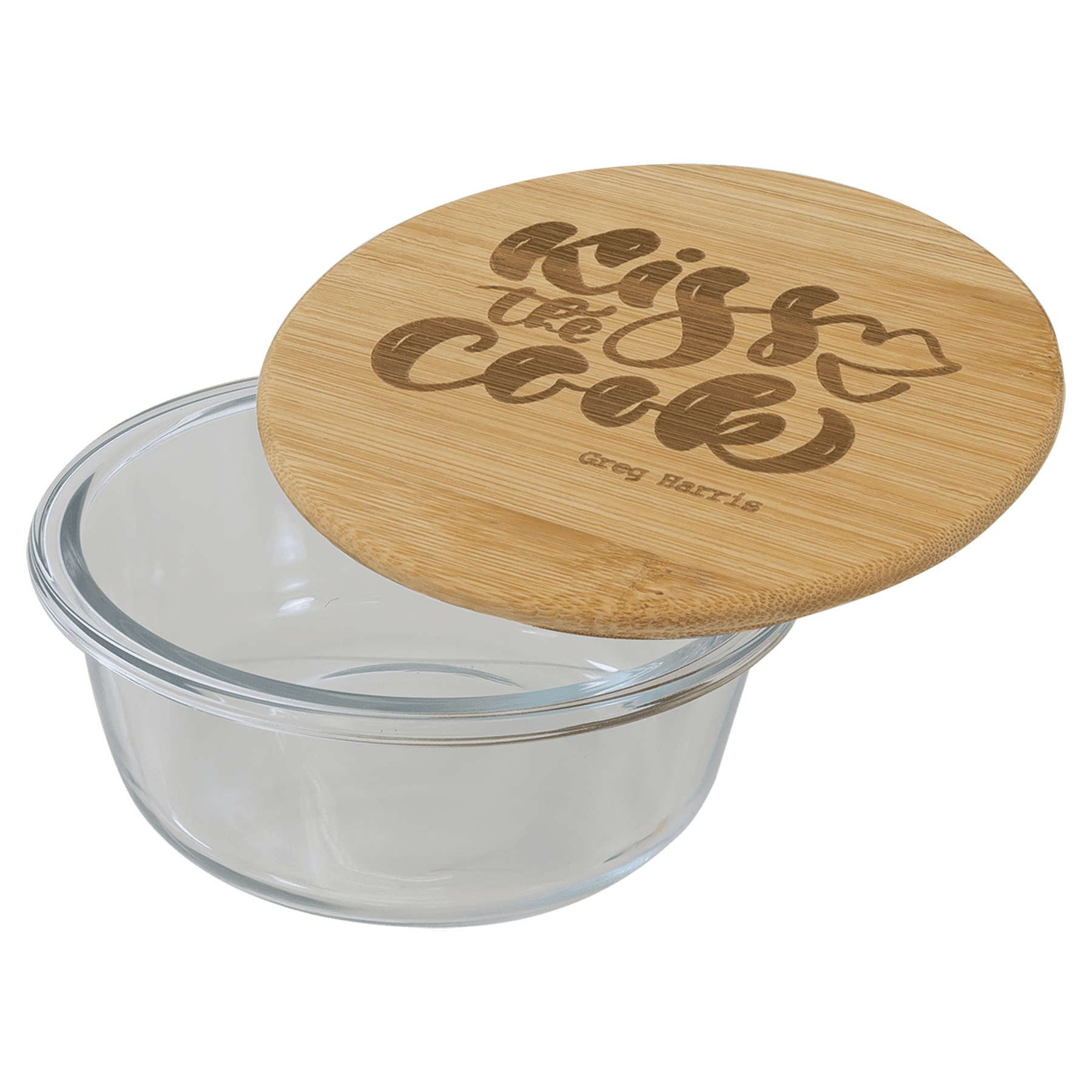 13 oz. Round Glass Container with Bamboo Lid
